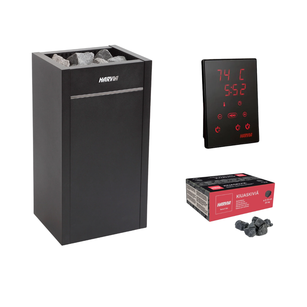 Harvia Virta Electric Sauna Heater | Stainless Steel | 6–10.5kW | 150 lbs Rocks | Xenio or Fenix WiFi | Finnish Made