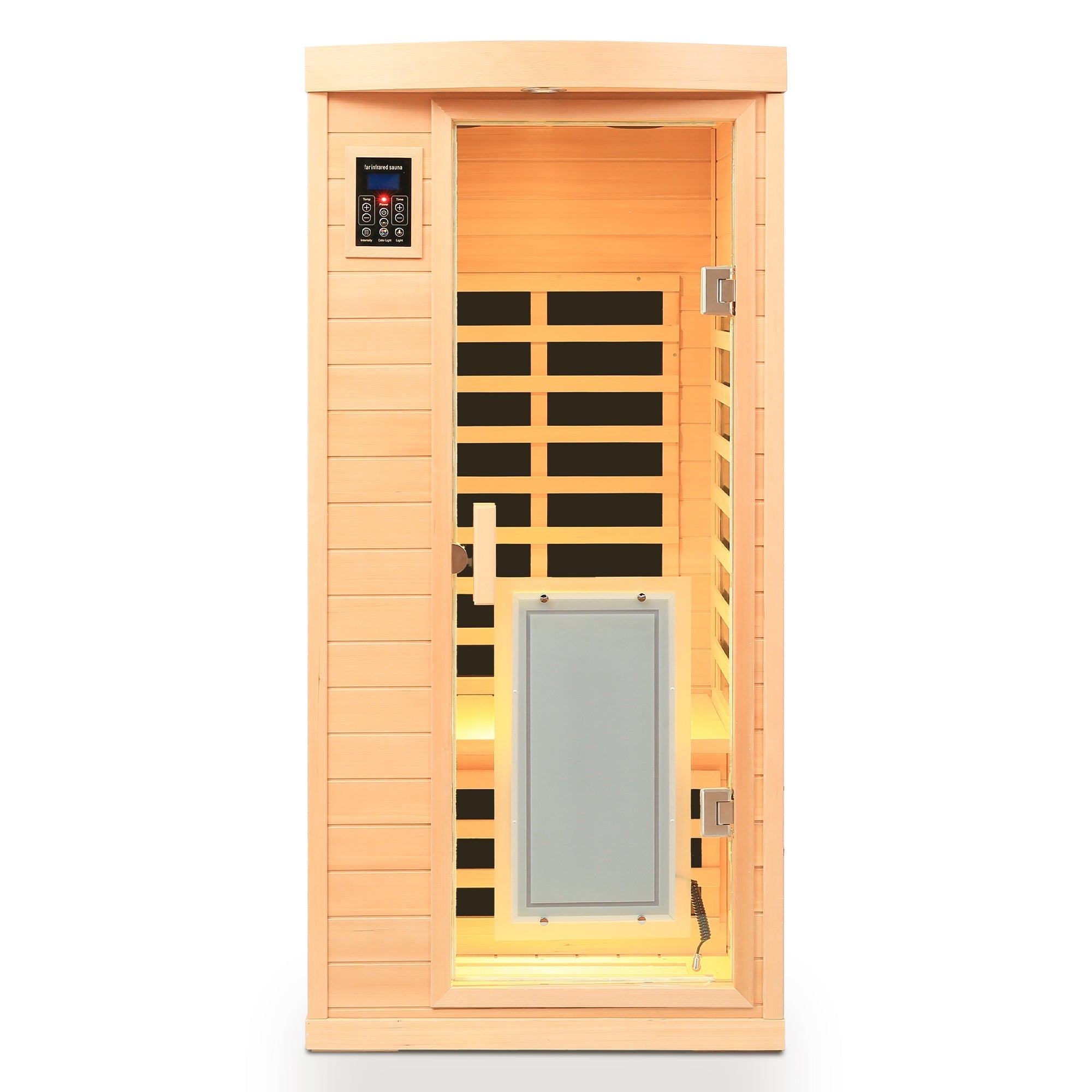 1-Person Low EMF Far Infrared Sauna – Hemlock Wood with Bluetooth Audio