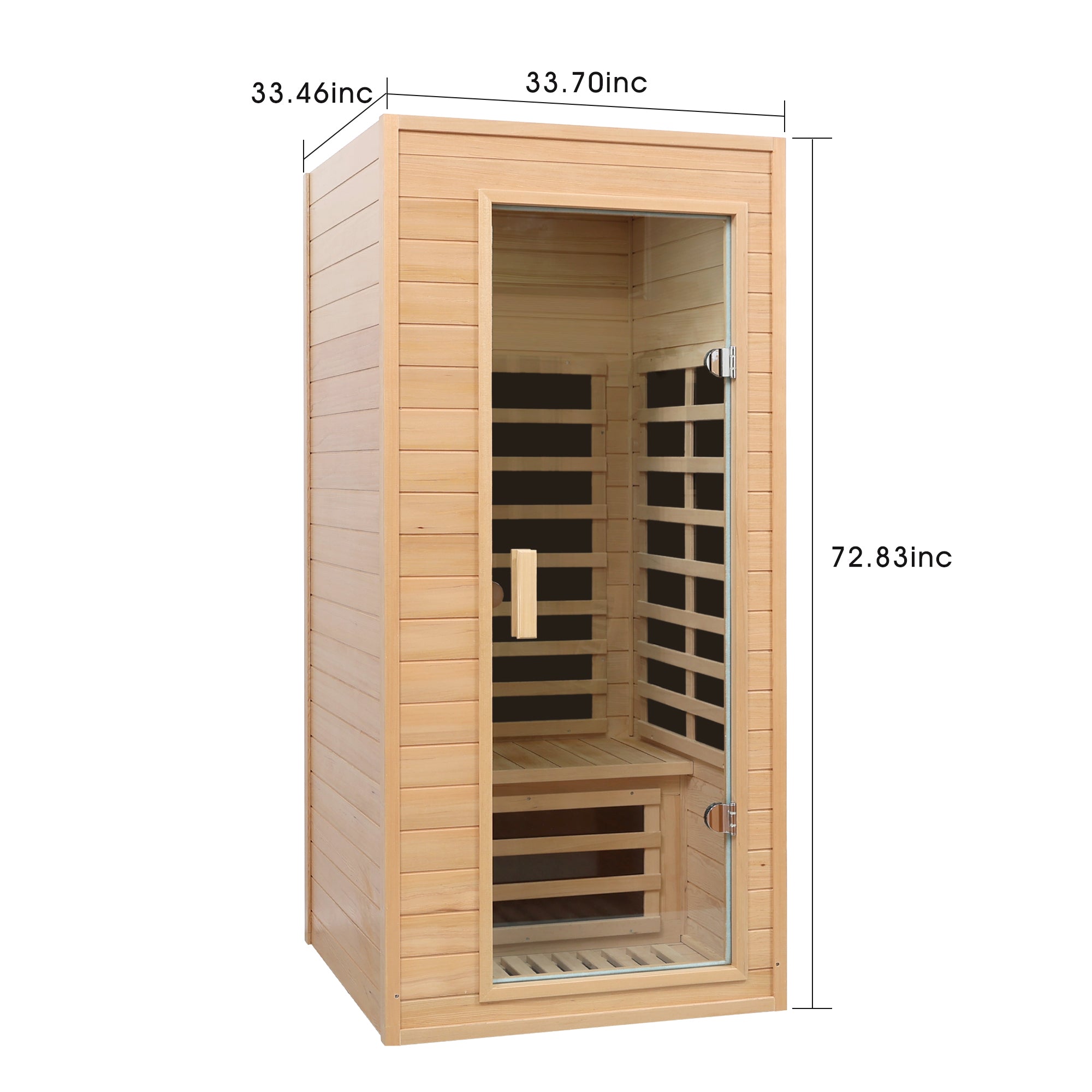 1-Person Far Infrared Sauna – Natural Hemlock with Bluetooth Audio
