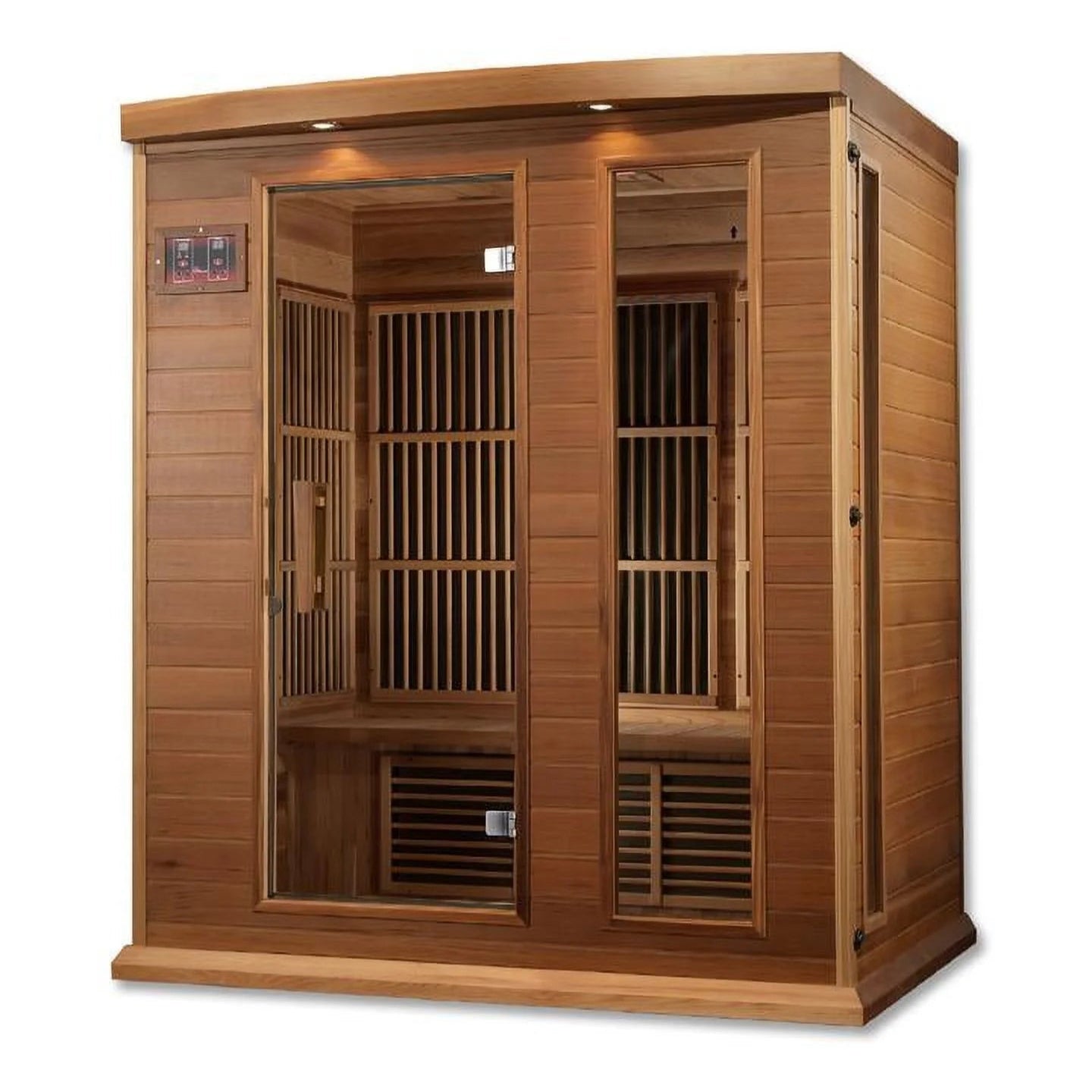Maxxus 3-Person Near Zero EMF FAR Infrared Sauna | Canadian Hemlock | Chromotherapy