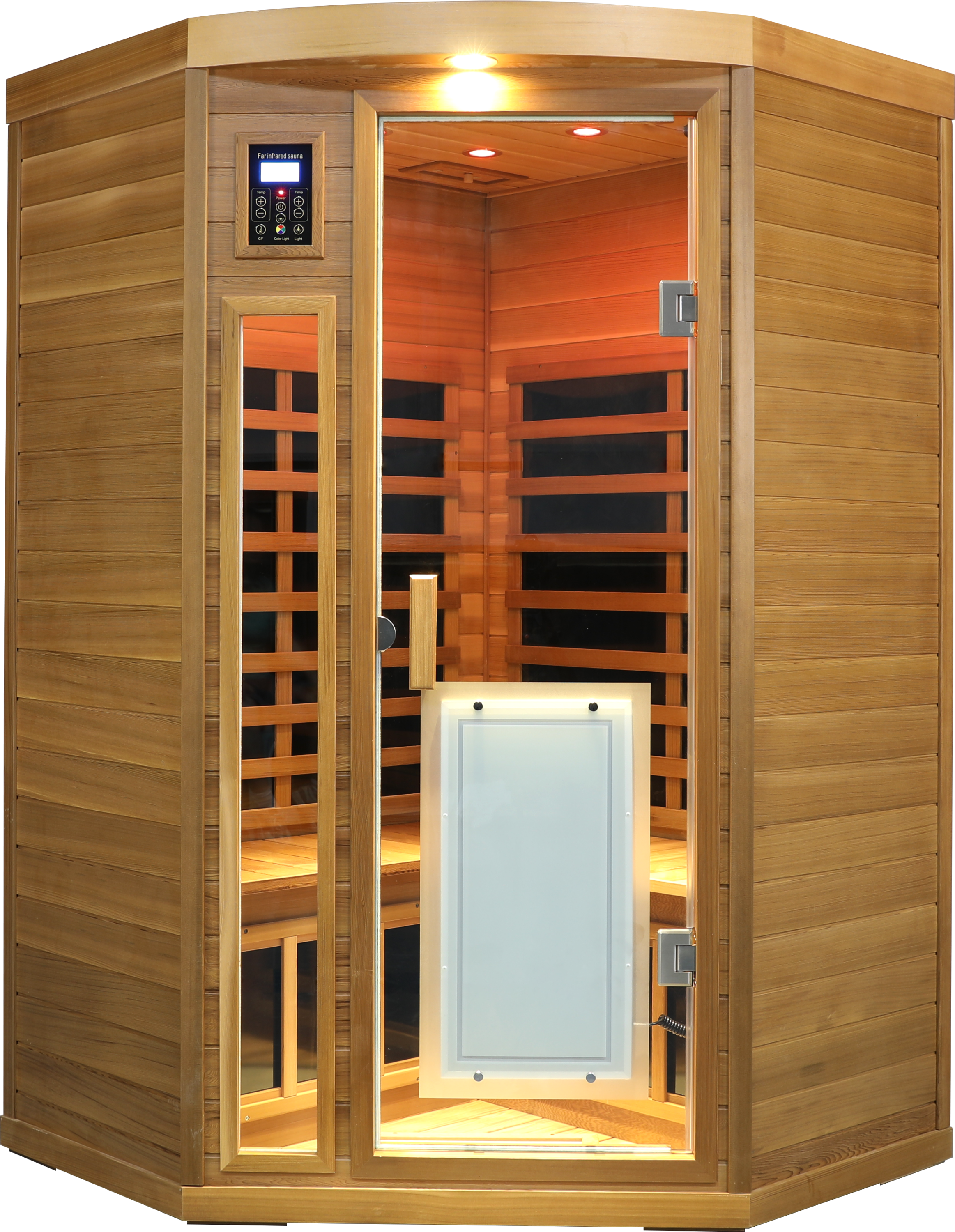 Low EMF 2-Person Far-Infrared Red Cedar Deluxe Indoor Pentagonal Sauna Room
