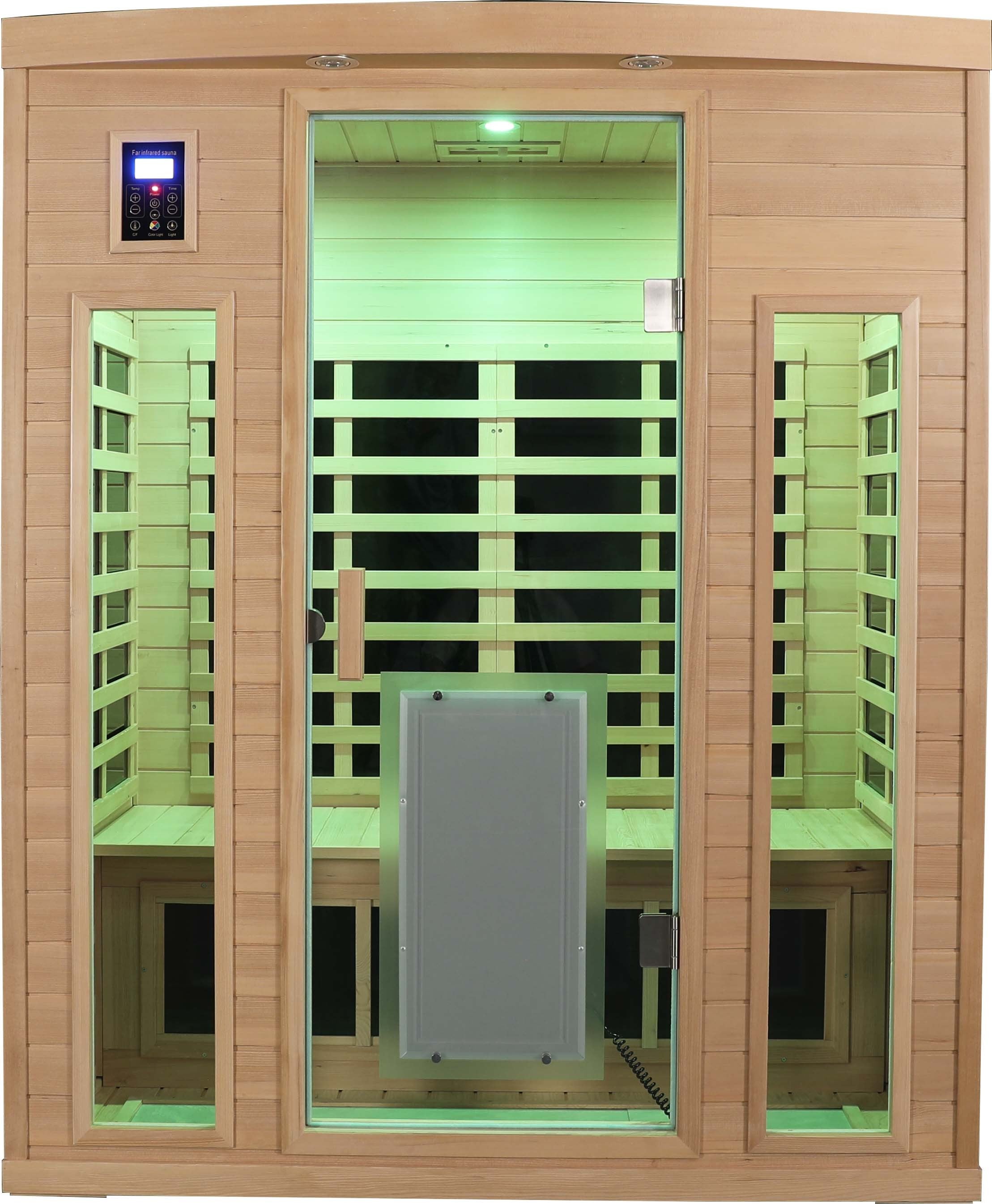 Low EMF 3-Person Far Infrared Sauna Room with Roof & Floor Heating