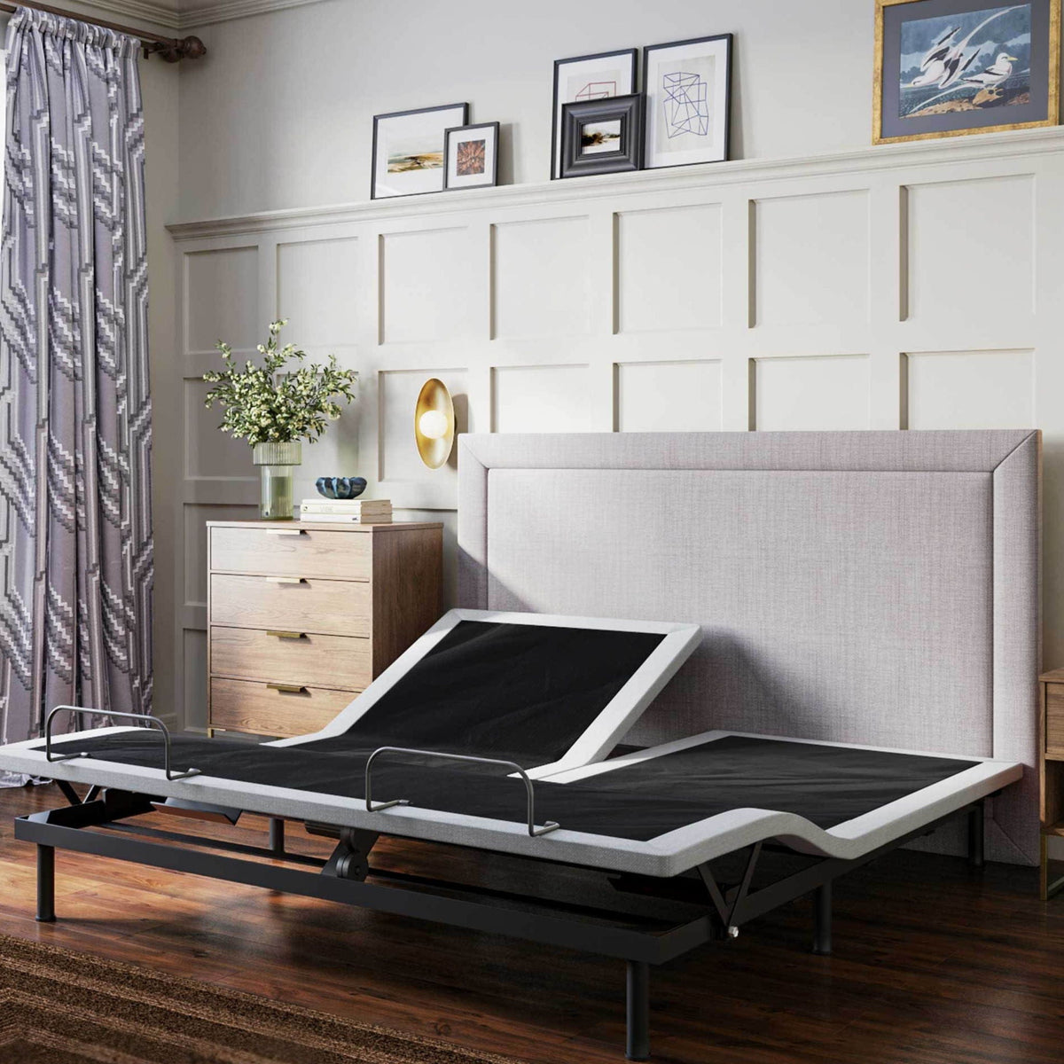 Flex Head Adjustable Bed Base with Head and Foot Position - Black