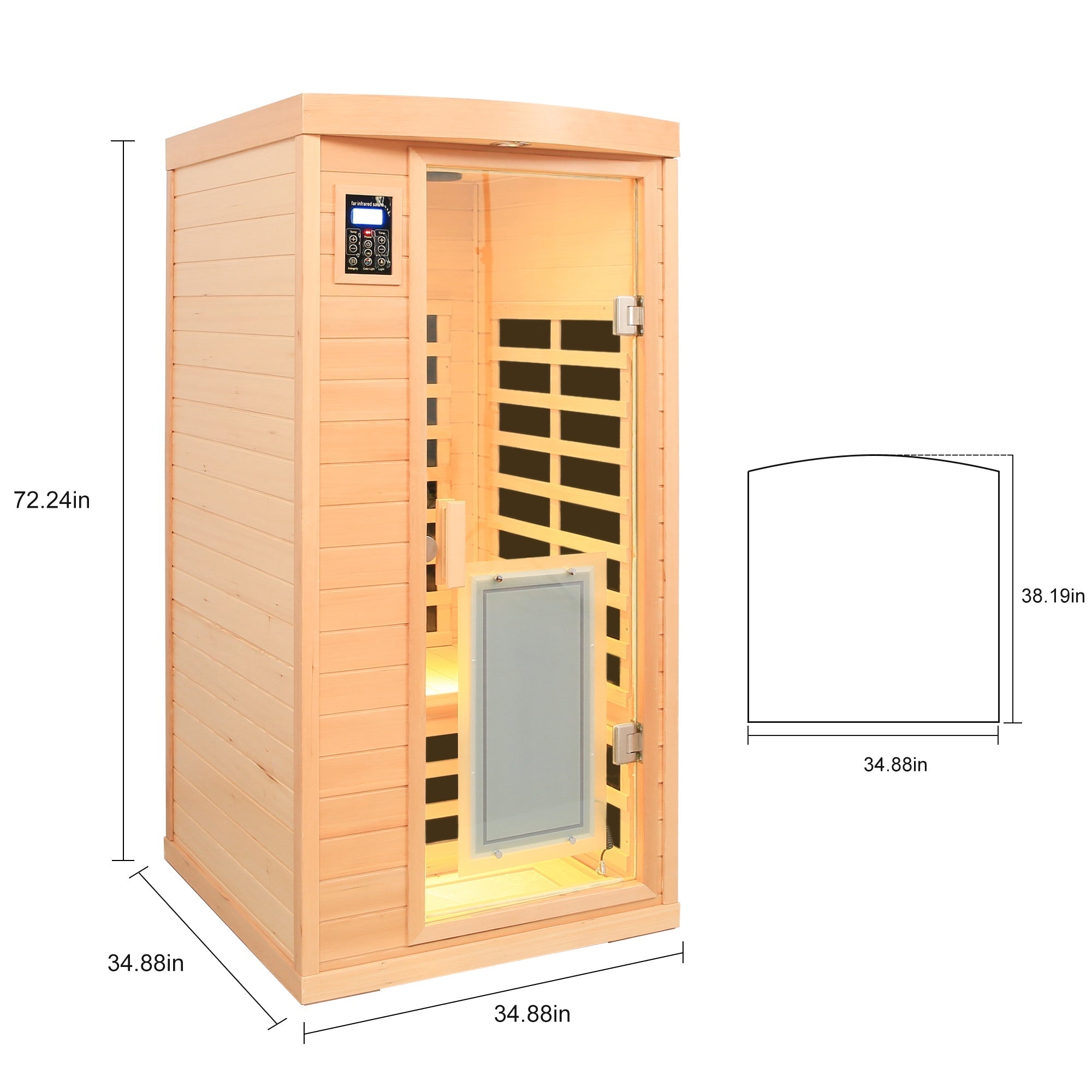 1-Person Low EMF Far Infrared Sauna – Hemlock Wood with Bluetooth Audio