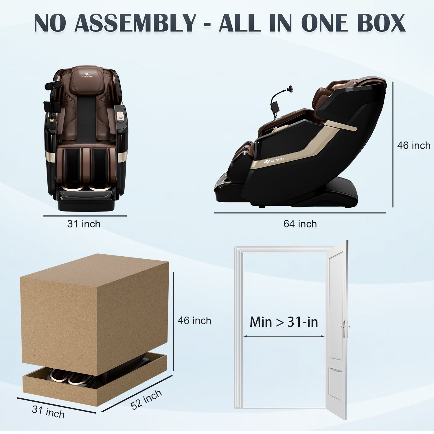 KoziSense KZ-313 New Heated Jade Stone Massage Chair
