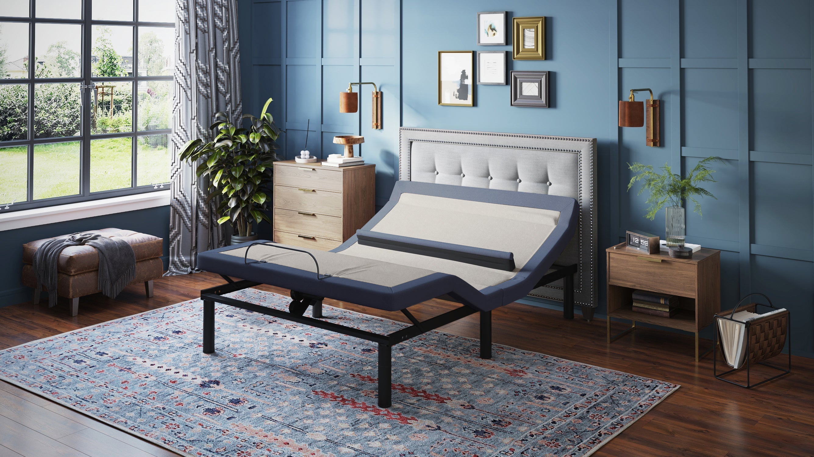GigaTech BT6500 Twin XL Adjustable Bed Base with Lumbar Support, Massage & USB Charging