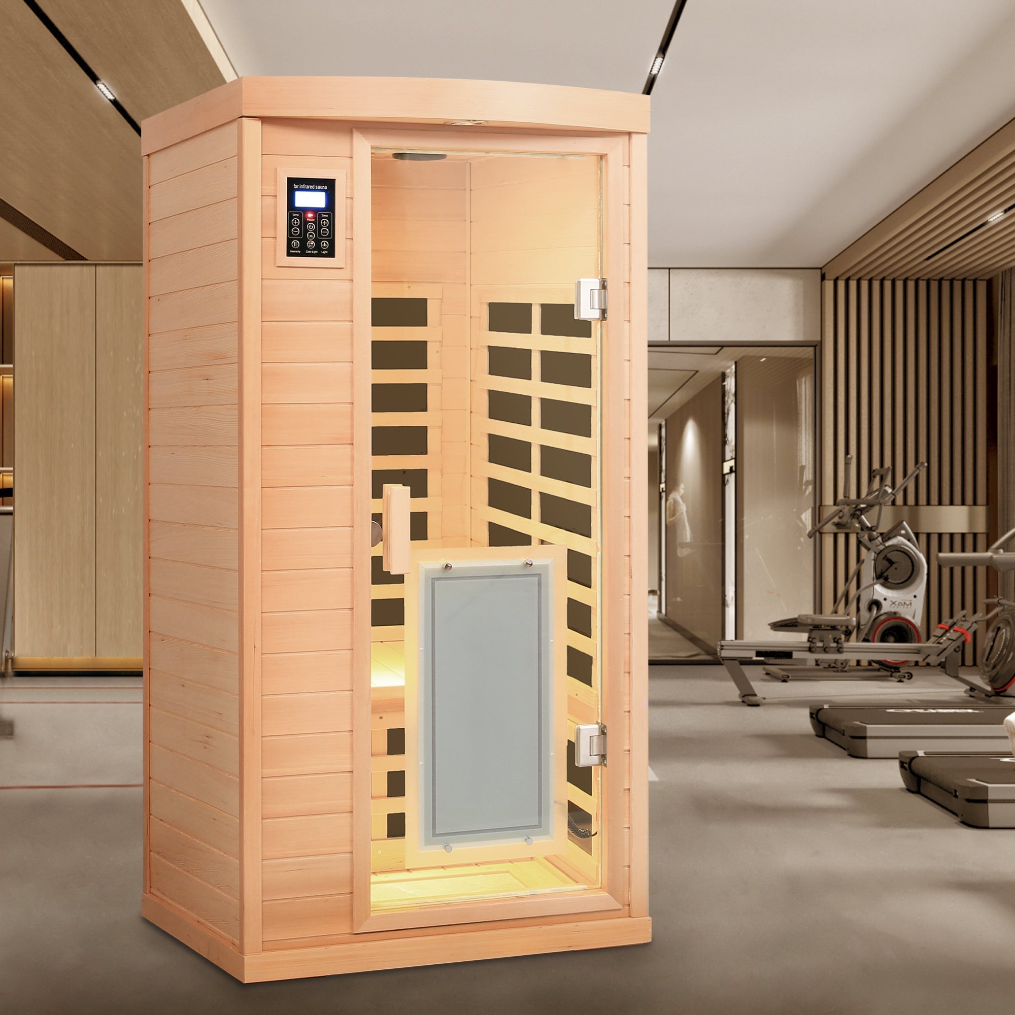1-Person Low EMF Far Infrared Sauna – Hemlock Wood with Bluetooth Audio