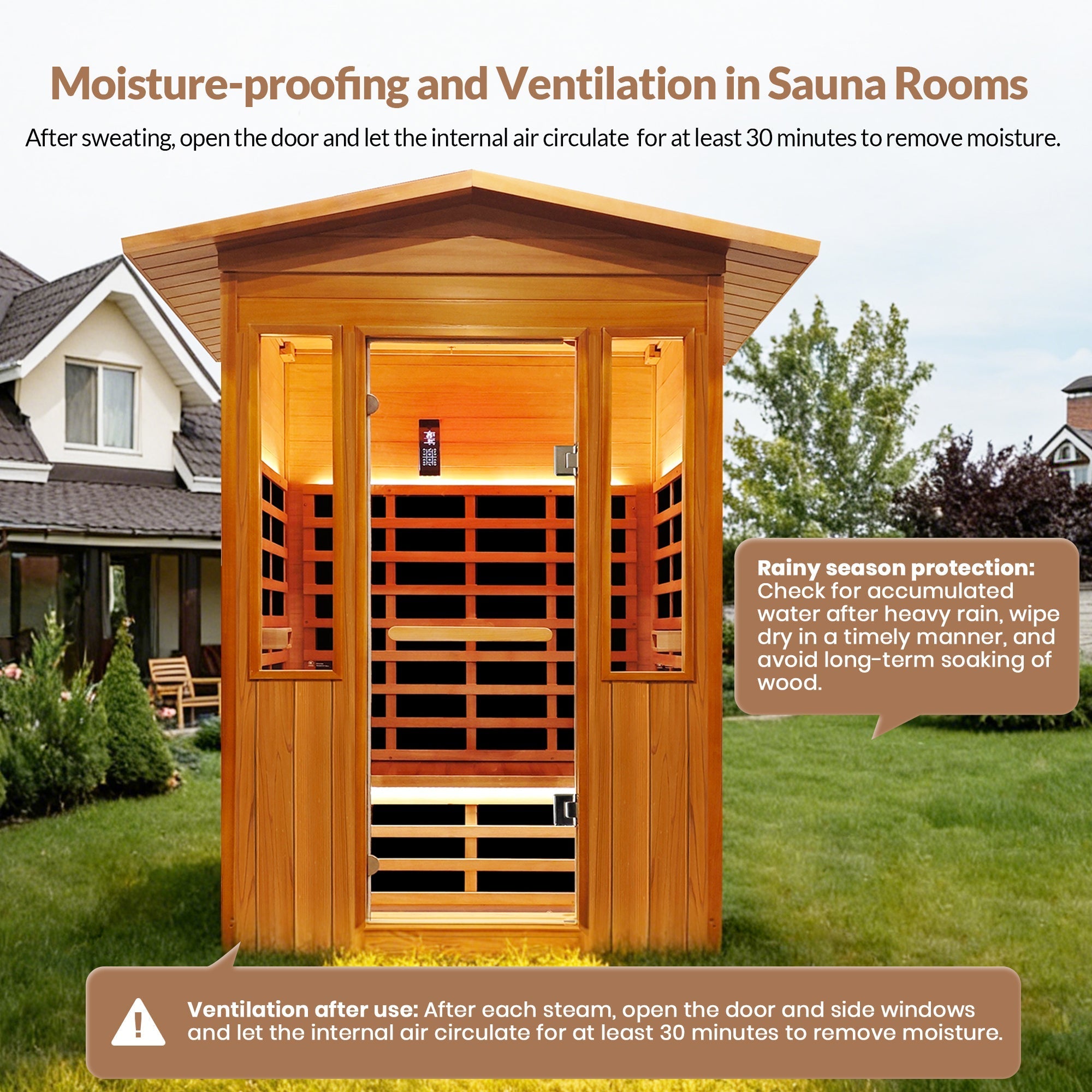 Outdoor 2-Person Far Infrared Sauna – Red Cedar with Bluetooth Audio