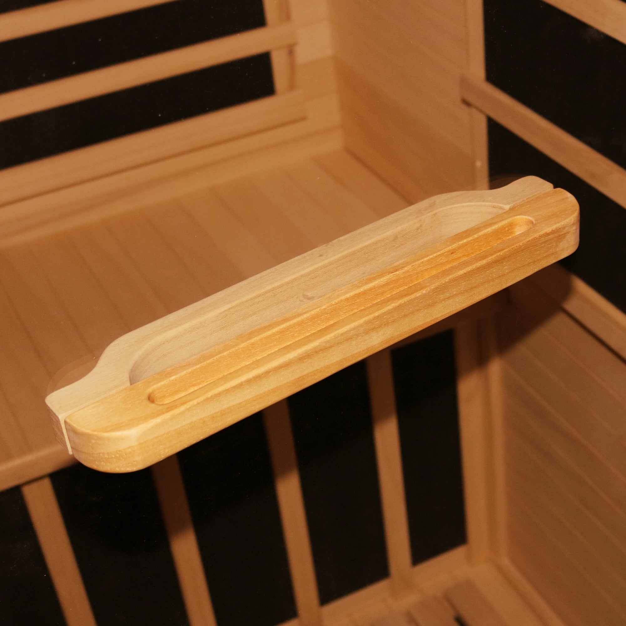 Compact 1-Person Infrared Sauna – Natural Wood with 10-Color Chromotherapy Lighting
