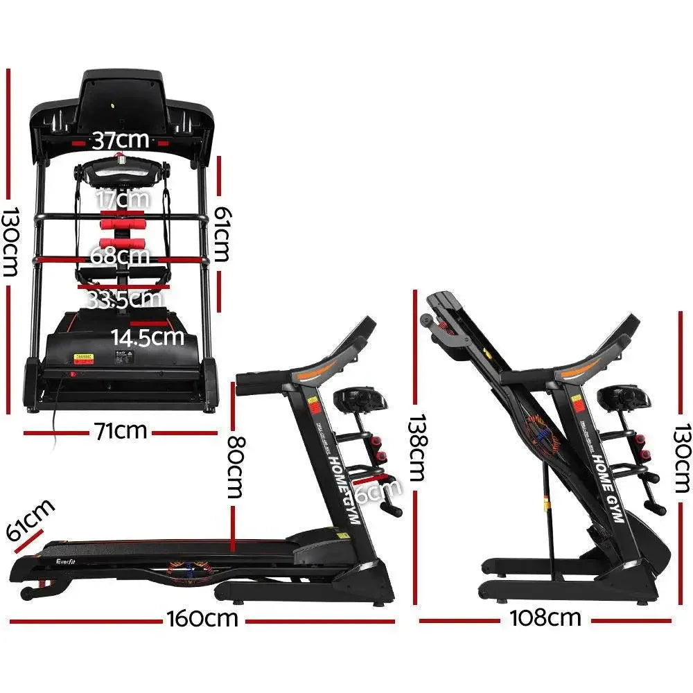 Everfit Electric Treadmill – 3.5 HP Auto Incline Folding Home Treadmill with 480 mm Running Belt
