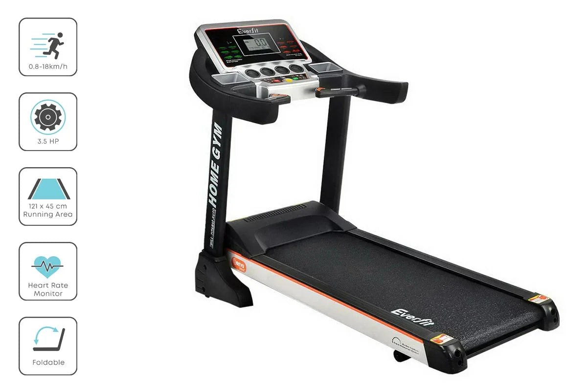 Everfit Electric Treadmill – 420 mm Running Belt | 18 km/h Folding Home Exercise Machine