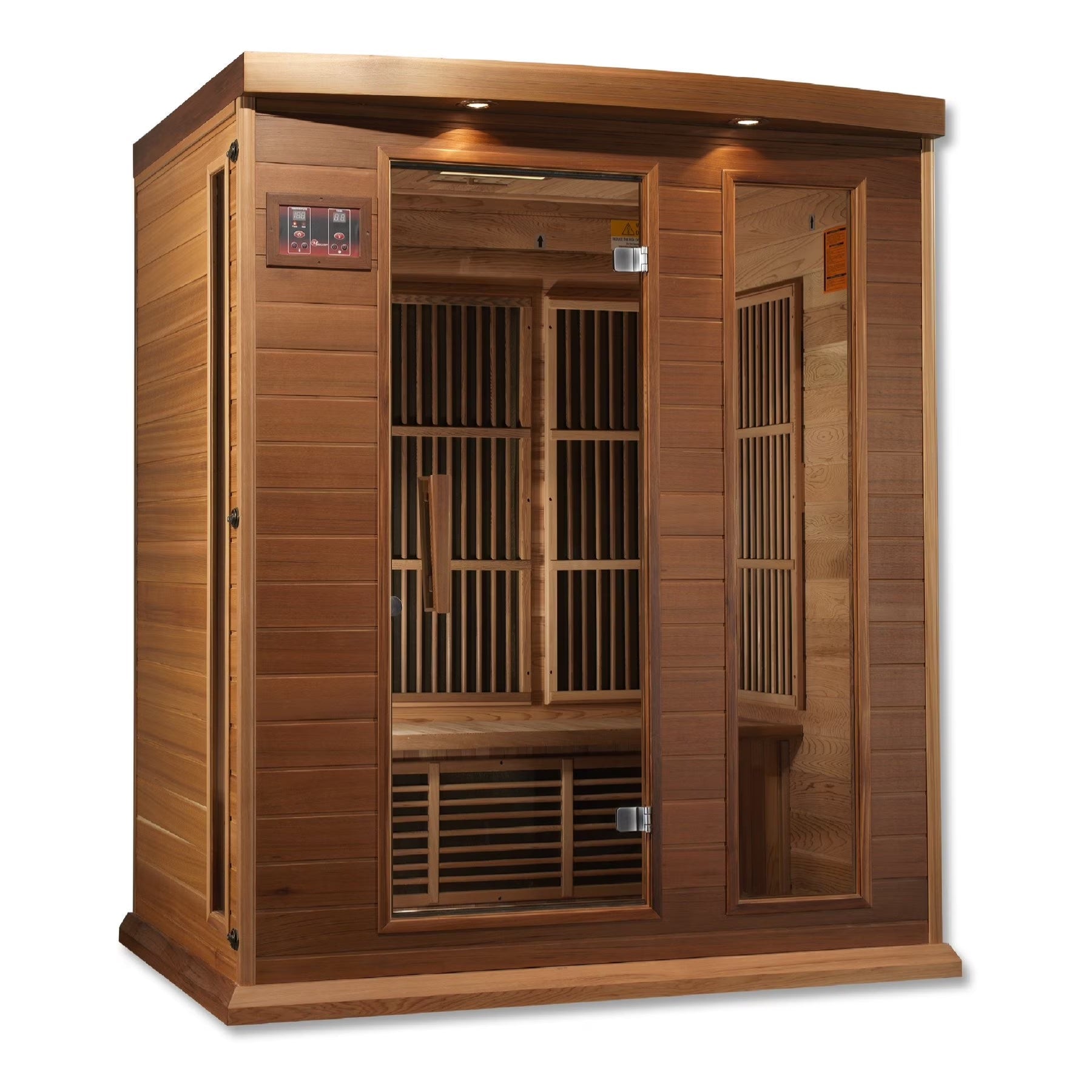 Maxxus 3-Person Near Zero EMF FAR Infrared Sauna | Canadian Hemlock | Chromotherapy