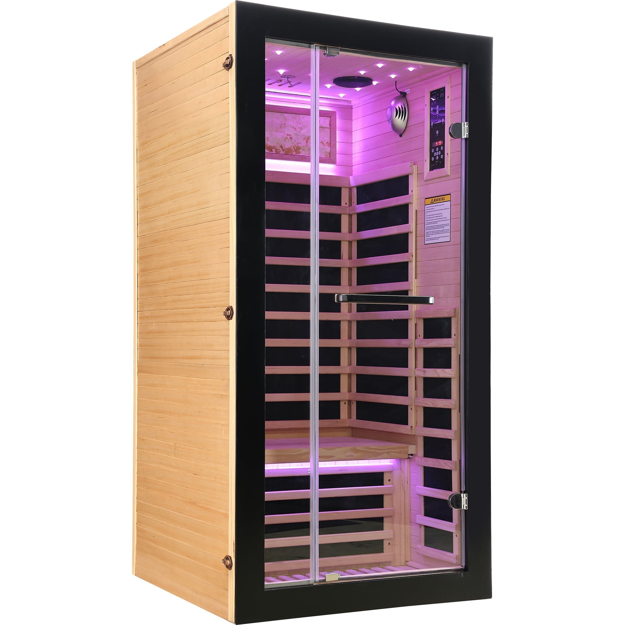 1-Person Far Infrared Sauna with Starry Sky Ceiling – Hemlock Wood
