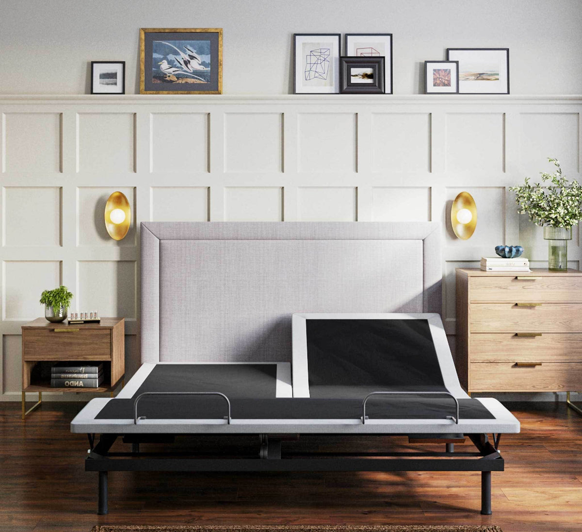 Flex Head Adjustable Bed Base with Head and Foot Position - Black