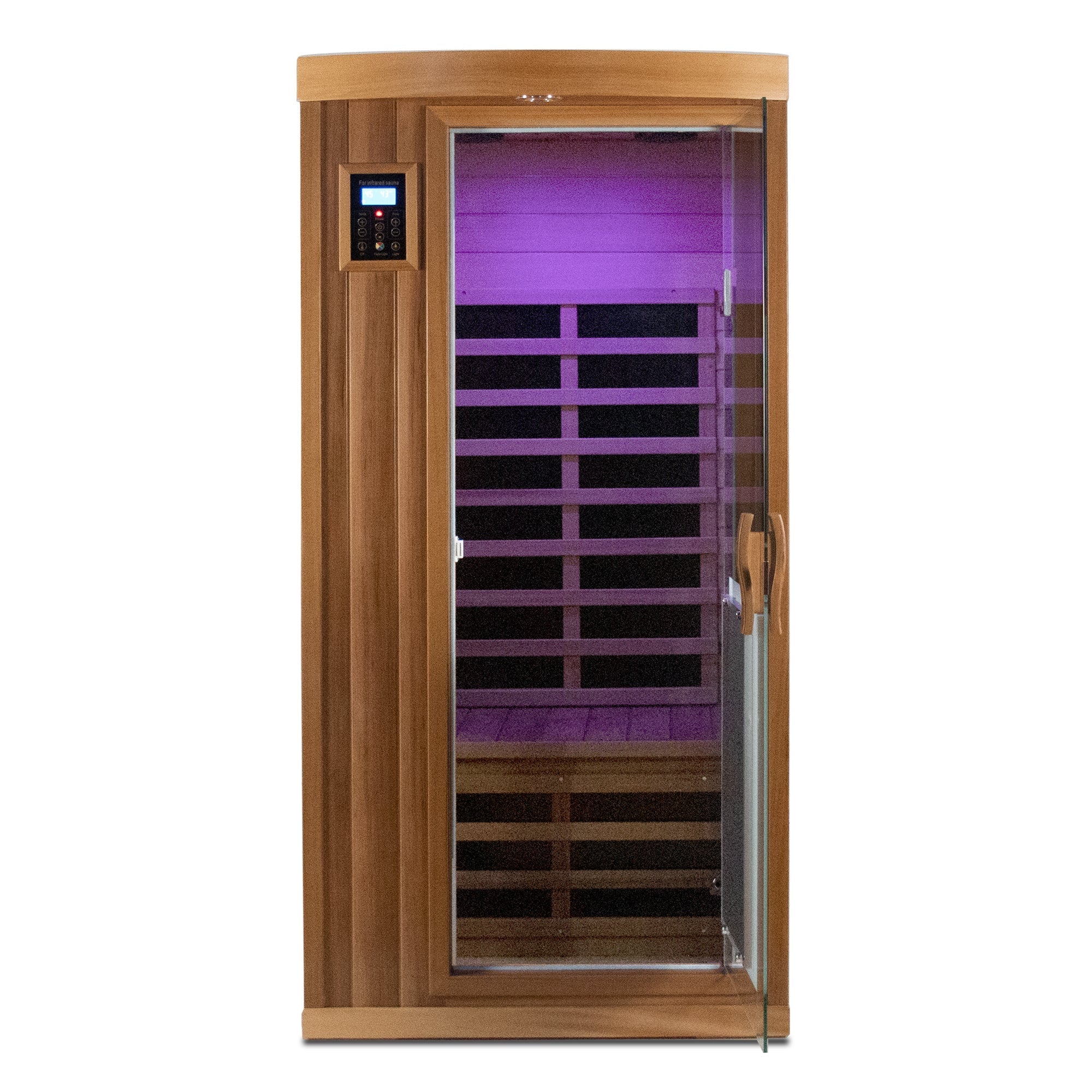 Deluxe 1-Person Low EMF Far Infrared Sauna – Red Cedar with Bluetooth Audio