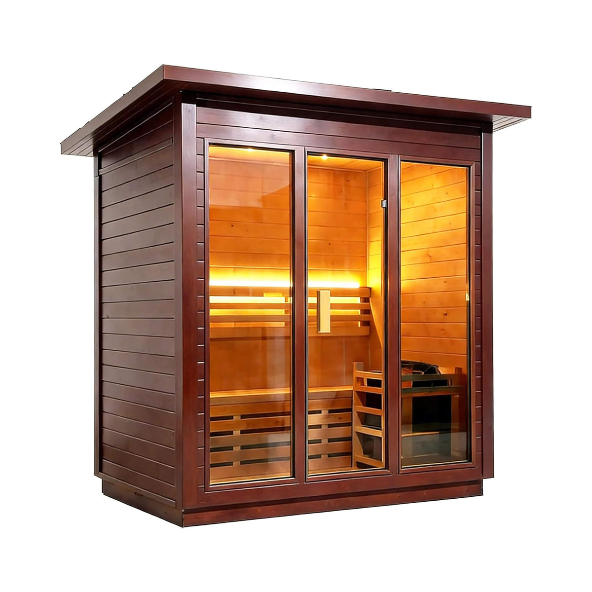 Custom 8-Person Outdoor Steam Sauna with Heater & Stones