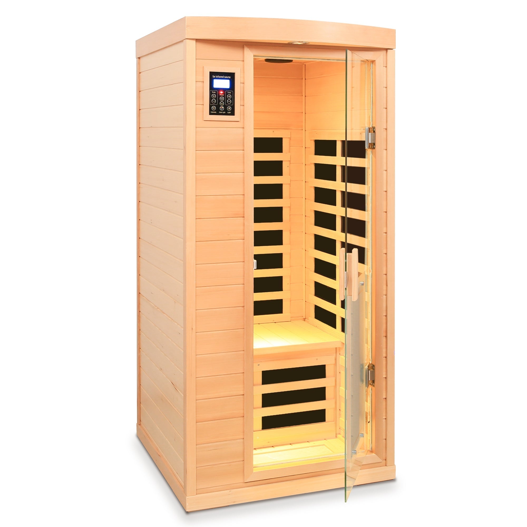 1-Person Low EMF Far Infrared Sauna – Hemlock Wood with Bluetooth Audio