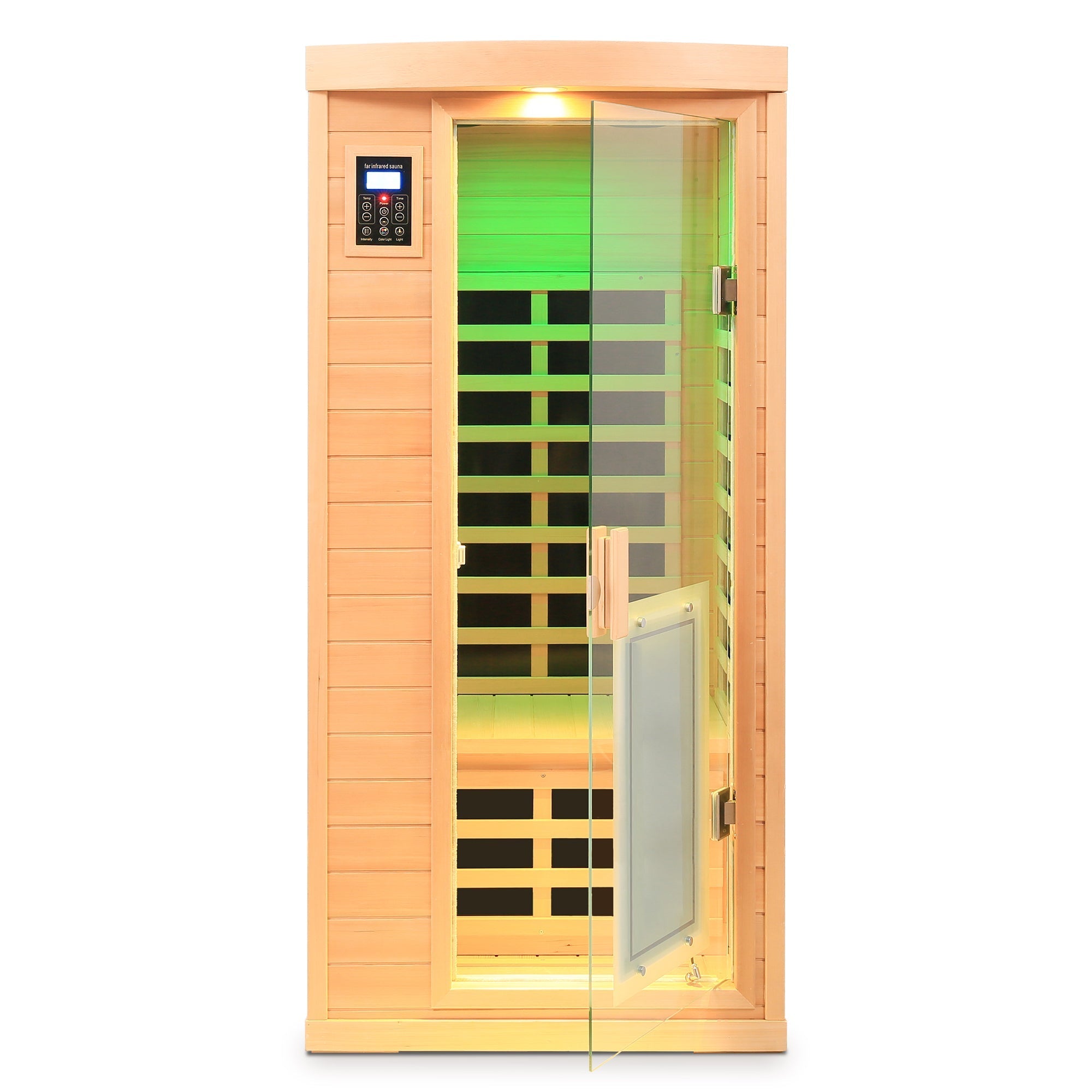 1-Person Low EMF Far Infrared Sauna – Hemlock Wood with Bluetooth Audio