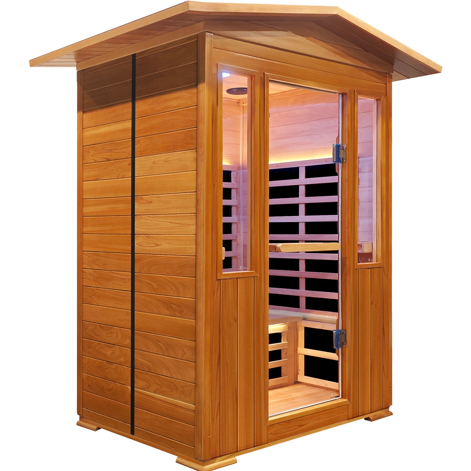 Outdoor 2-Person Far Infrared Sauna – Red Cedar with Bluetooth Audio