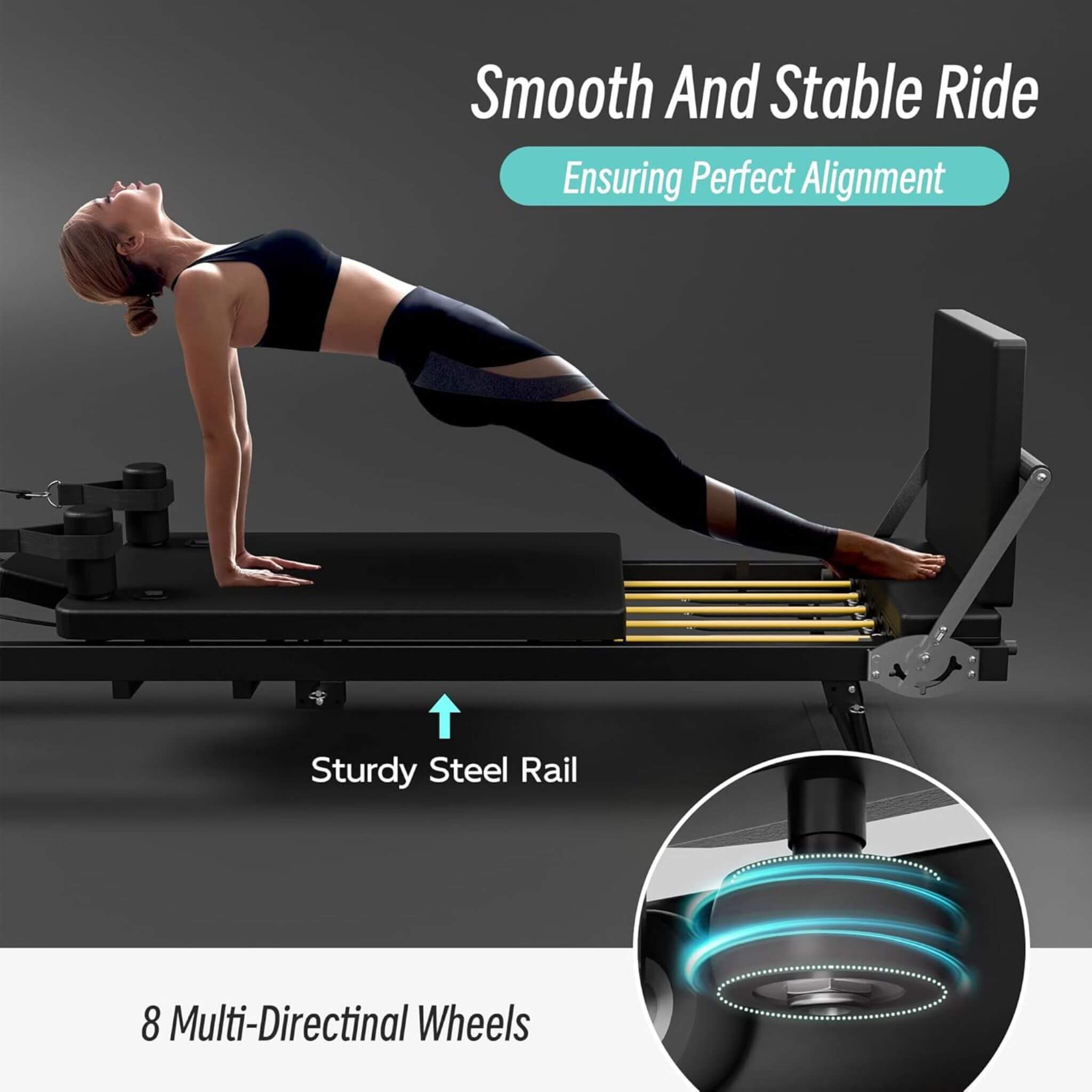Core Pilates Foldable Dual Resistance Pilates Reformer Machine with Tower