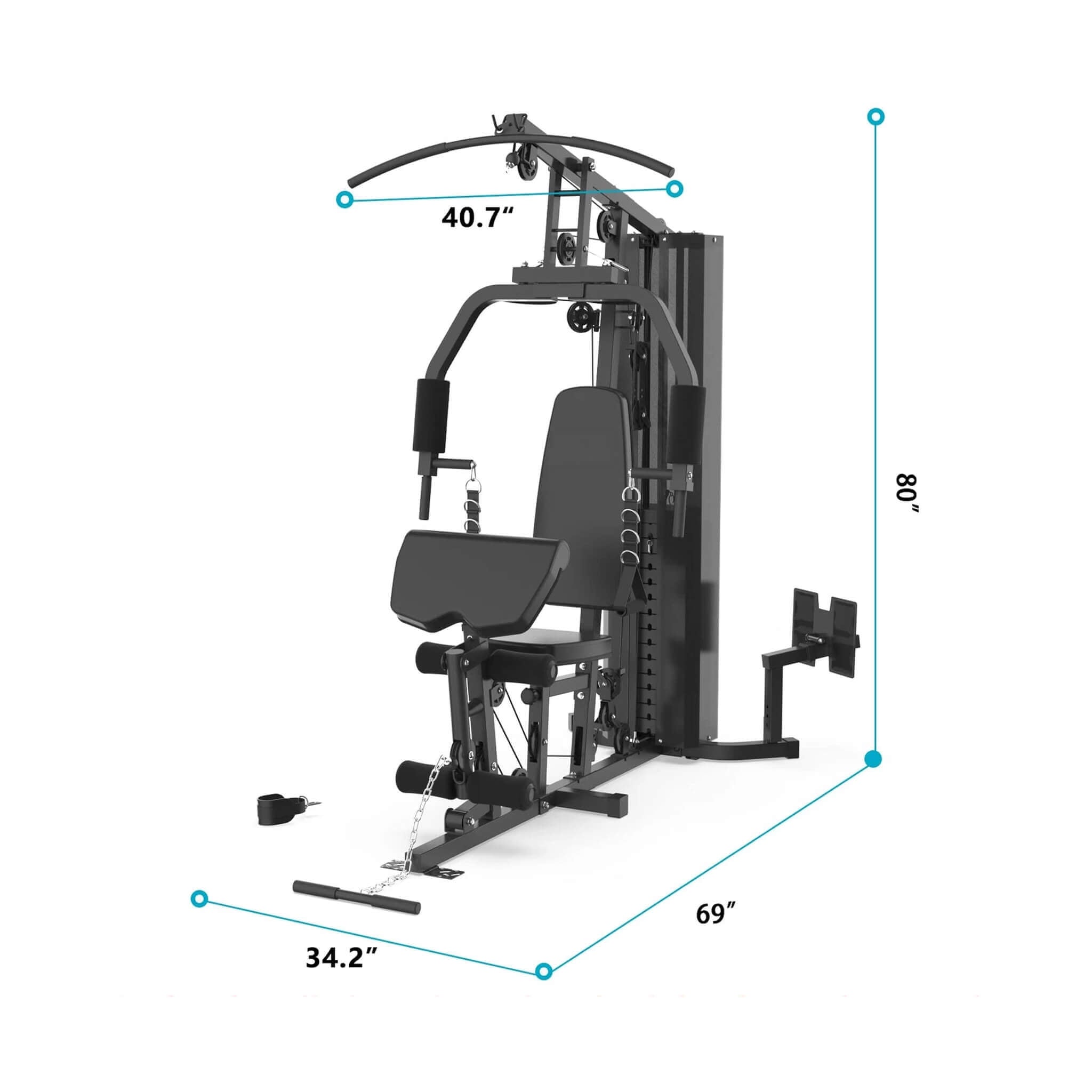 Rovix Heavy-Duty All-in-One Home Gym Workout Station – 150 lb Weight Stack