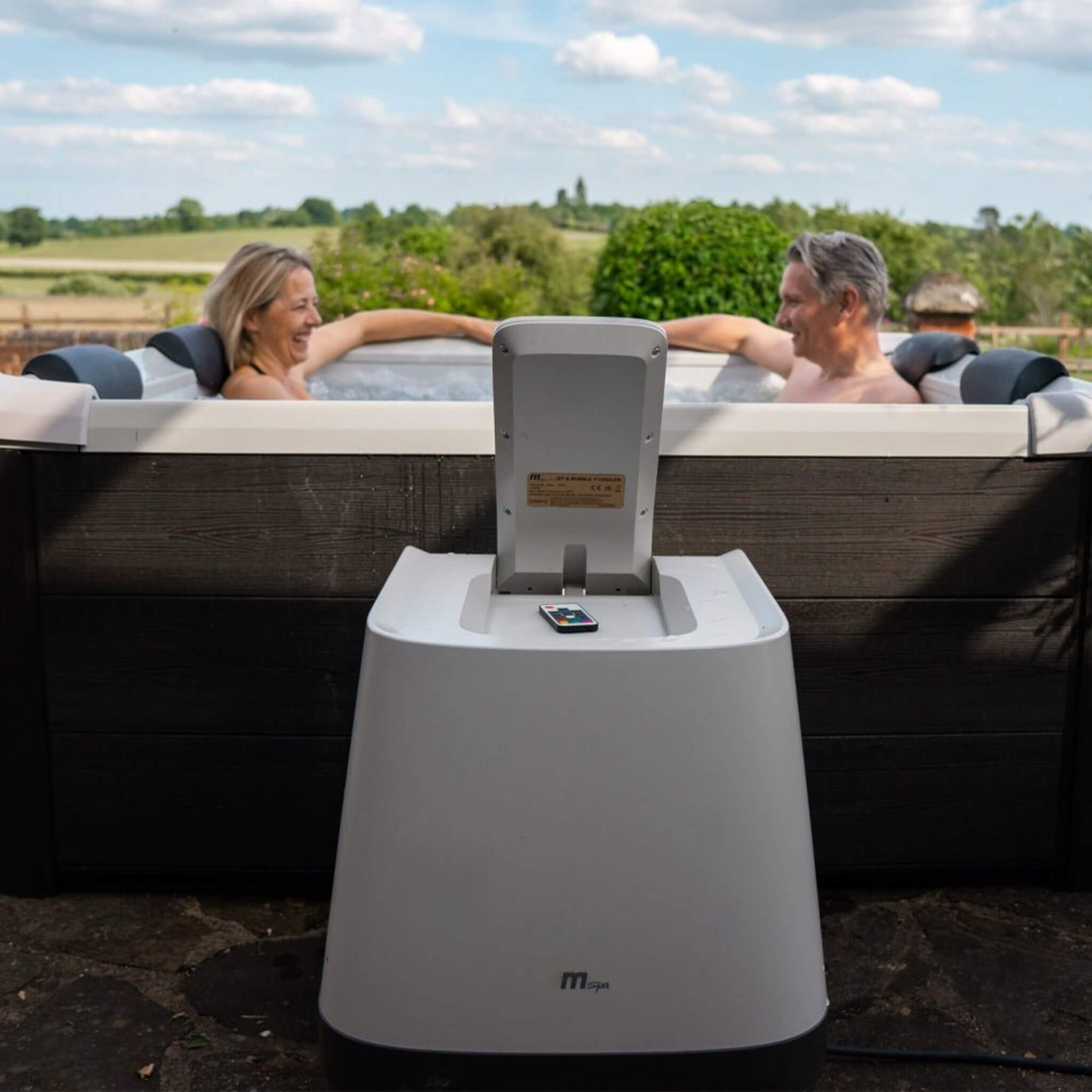 MSpa Oslo Supreme 6-Person Square Inflatable Spa | 120 Jets | LED Lights | App Control | Hydromassage | Free USA Shipping