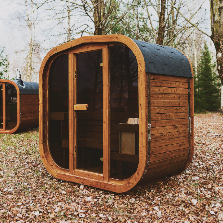 Mande MW16 ThermoWood Outdoor Sauna | Harvia KIP Heater Options | Lava Rocks Included | 376 lbs