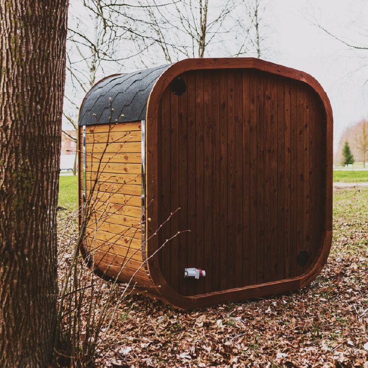 Mande MW16 ThermoWood Outdoor Sauna | Harvia KIP Heater Options | Lava Rocks Included | 376 lbs