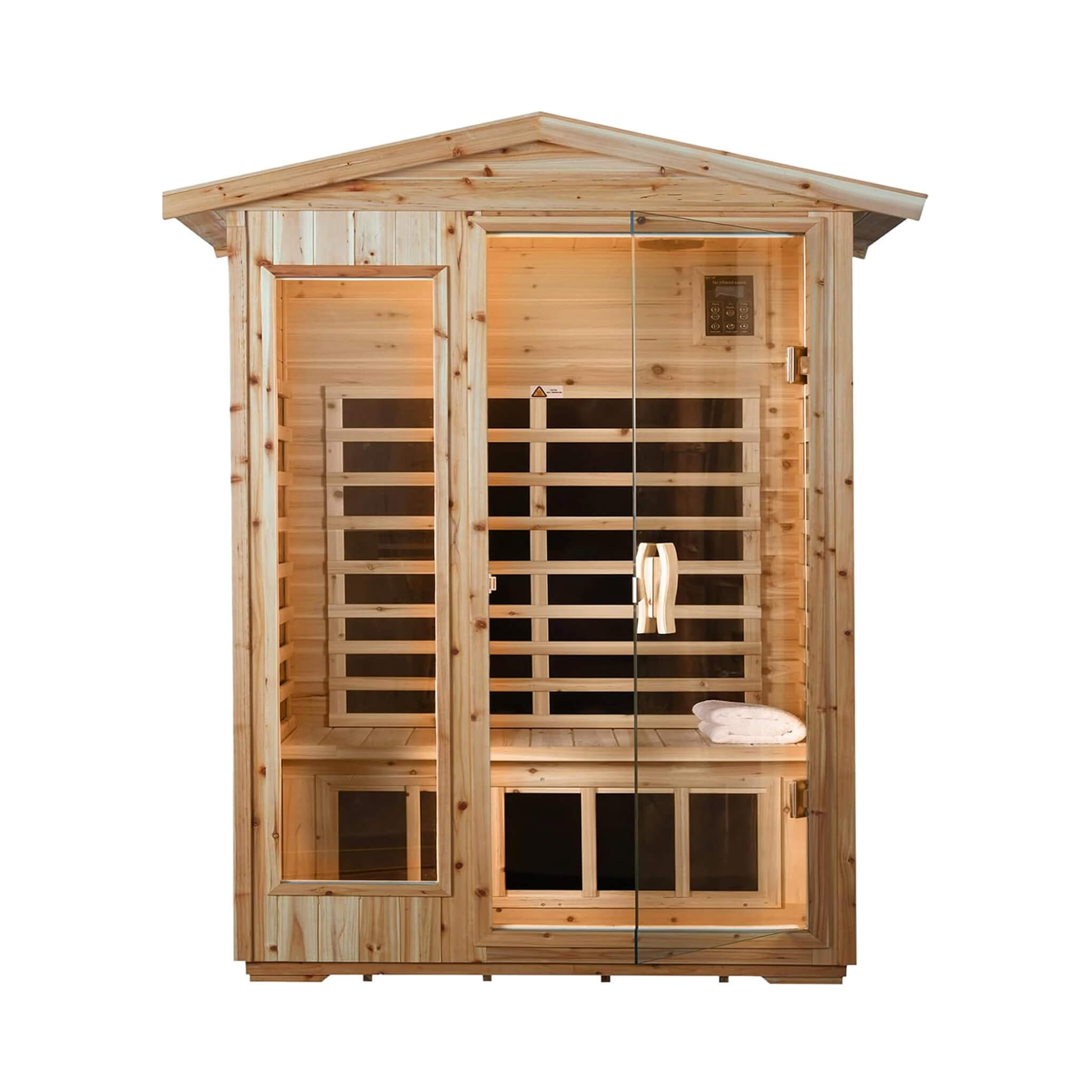 Thermora Zorin 2-Person Indoor/Outdoor FAR Infrared Sauna | Canadian Hemlock | 8 Epoxy Panels | 1750W | ETL/CE/GS | Bluetooth