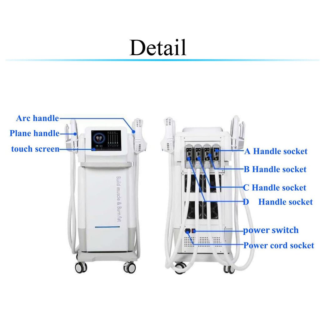 Premium 4-Handle Body, Abdomen & Buttock Muscle Shaping Machine with Trolley