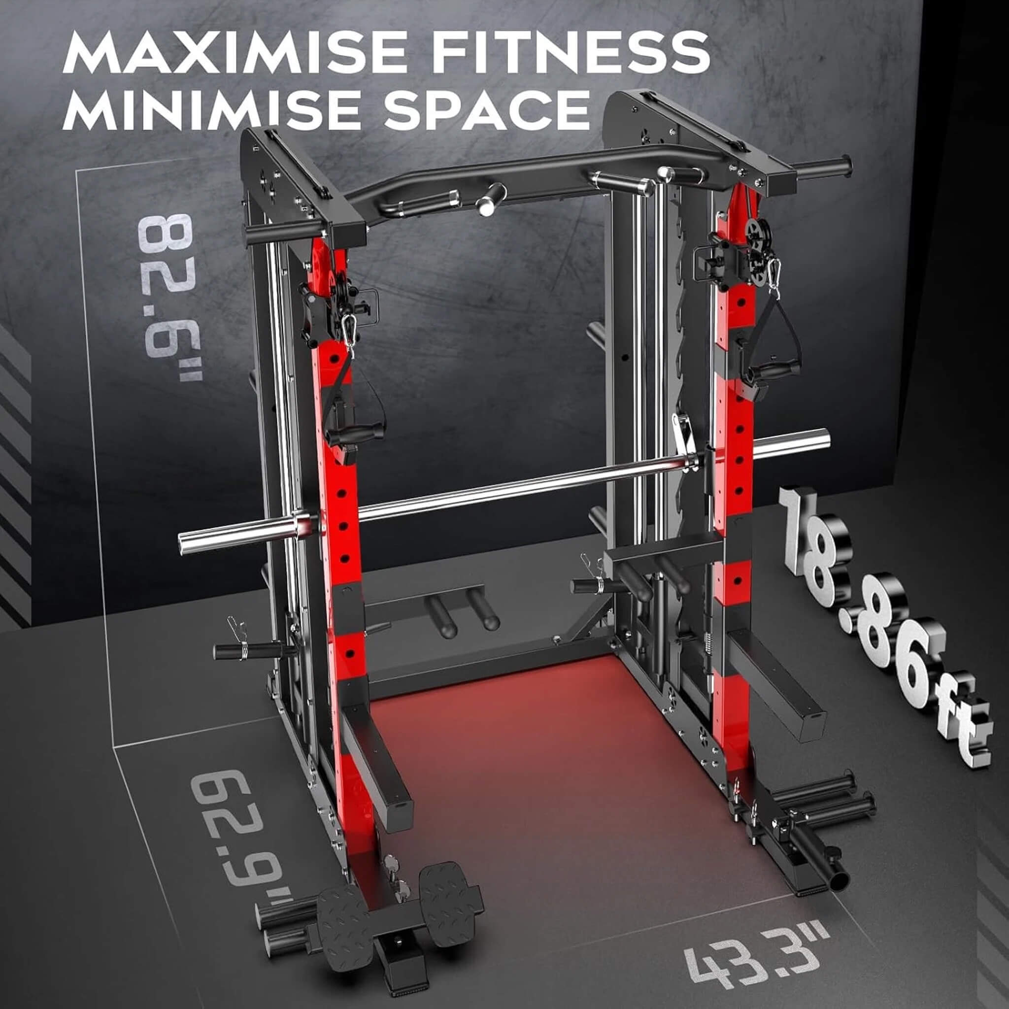 Rovix Premium 2000 lb All-in-One Squat Rack Power Cage with Smith Machine