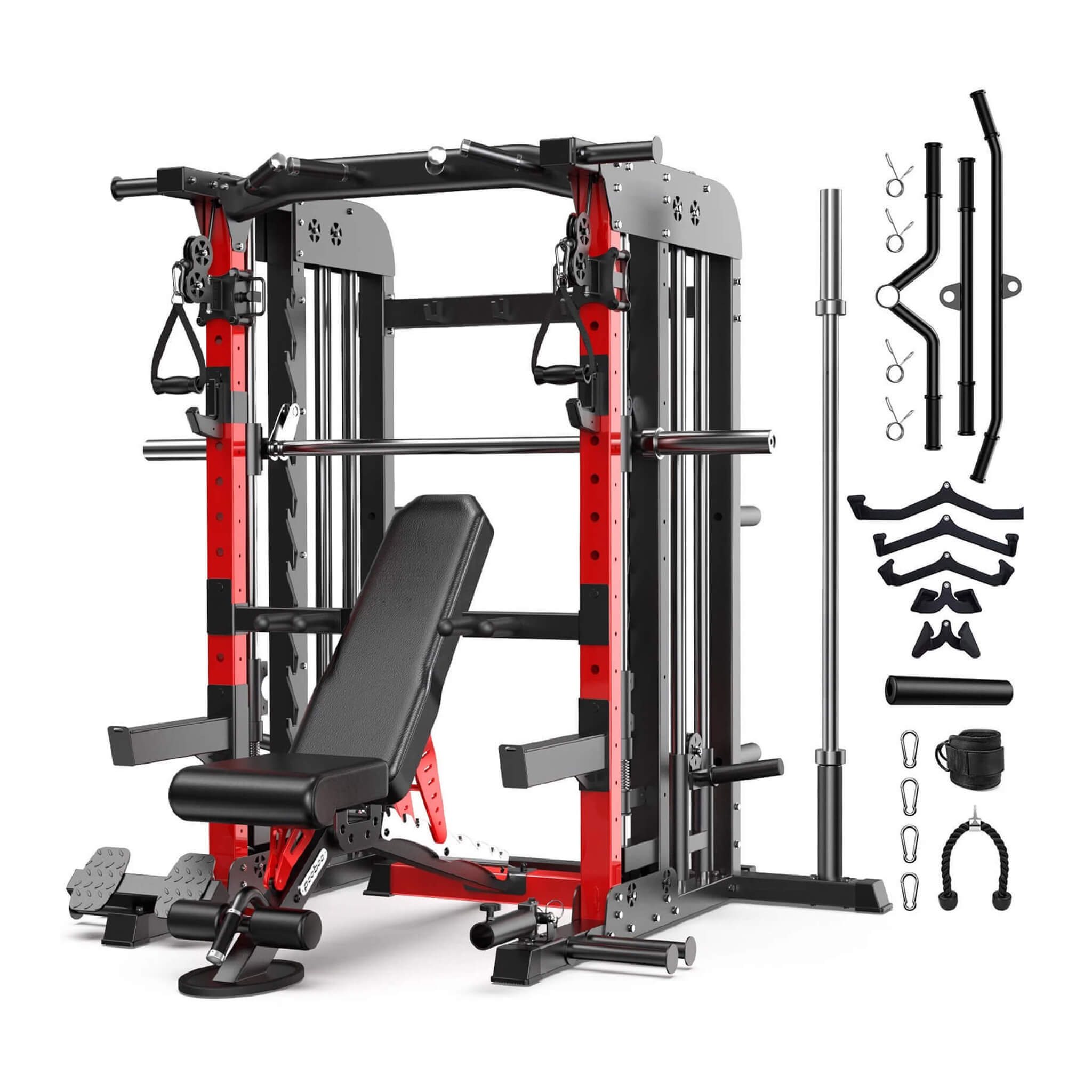 Rovix Premium 2000 lb All-in-One Squat Rack Power Cage with Smith Machine