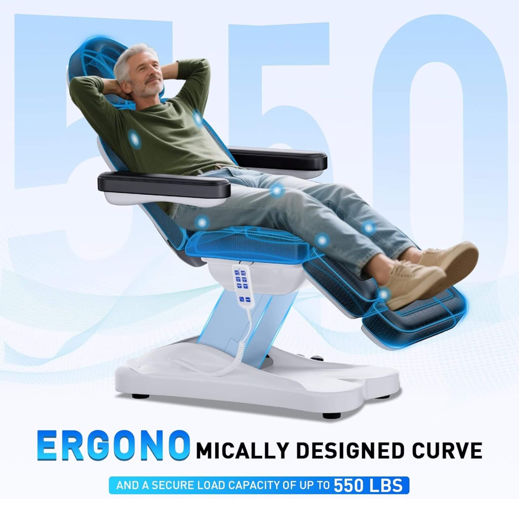 Professional Fully Electric Massage Table with Lift & Foot Pedal