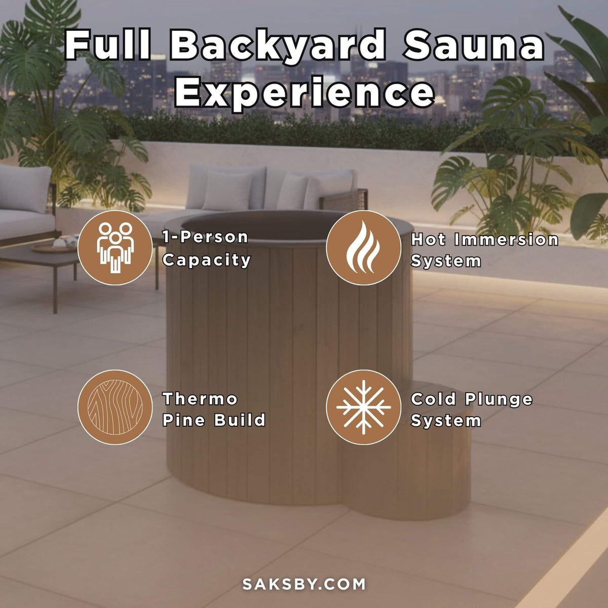 SaunaLife Model S1N/B 1-Person Outdoor Immersion Tub