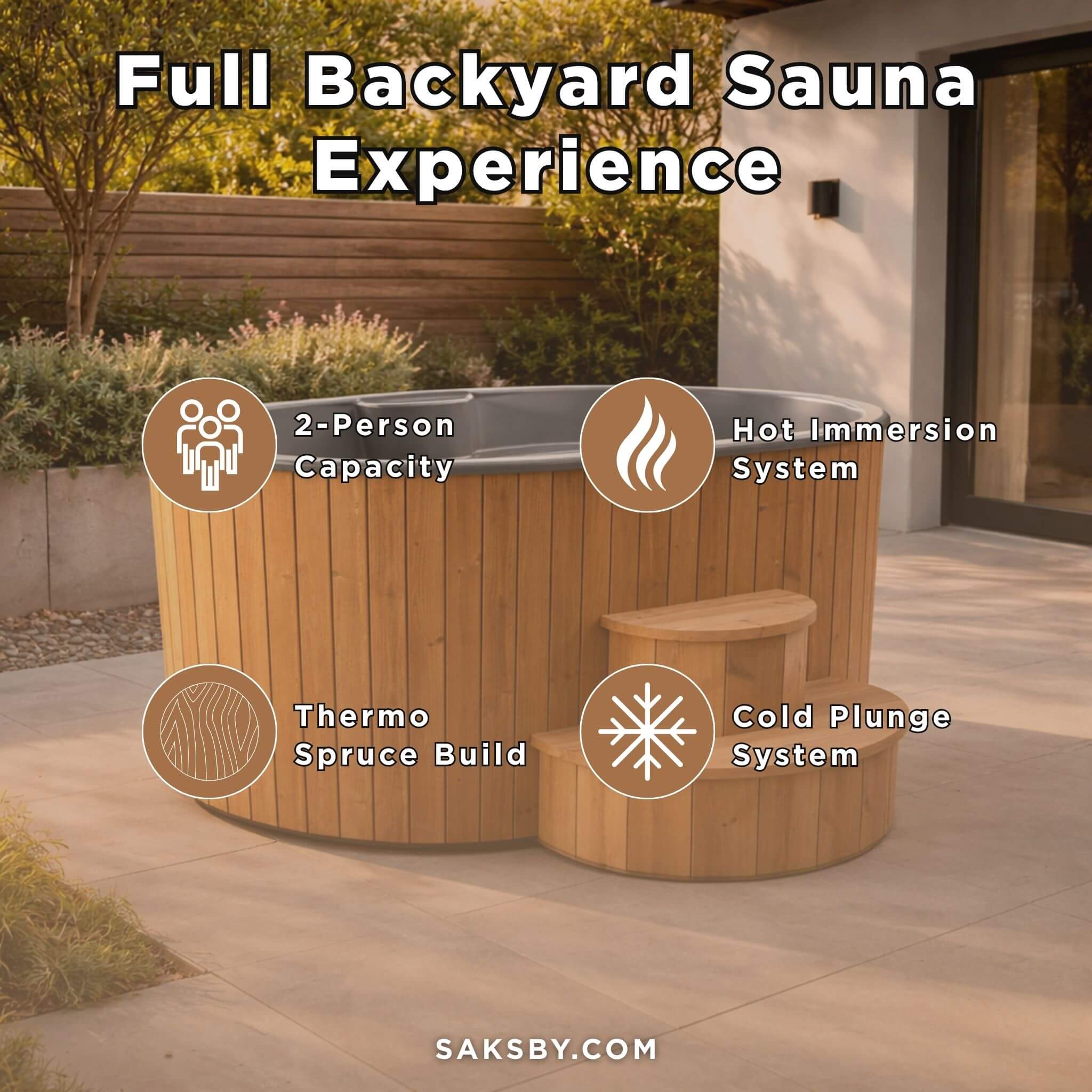 SaunaLife Model S2N/B 2-Person Outdoor Immersion Tub