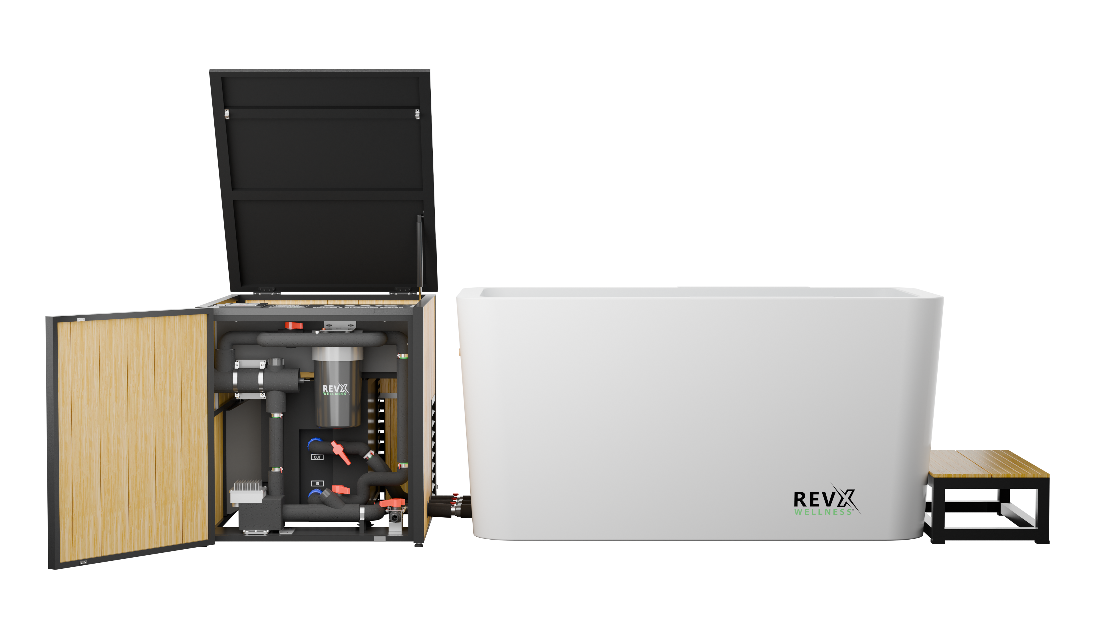 X Tub Cold Plunge System with LUX 1.5 HP Chiller