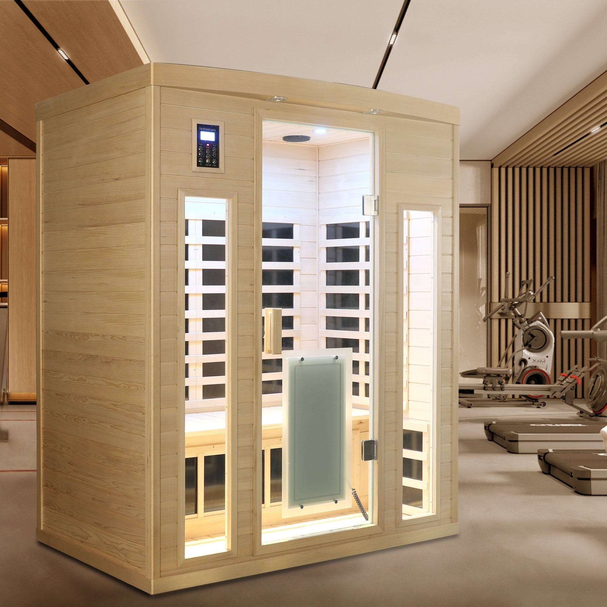 3-Person Low EMF Far Infrared Sauna – Hemlock Wood with Bluetooth Speakers