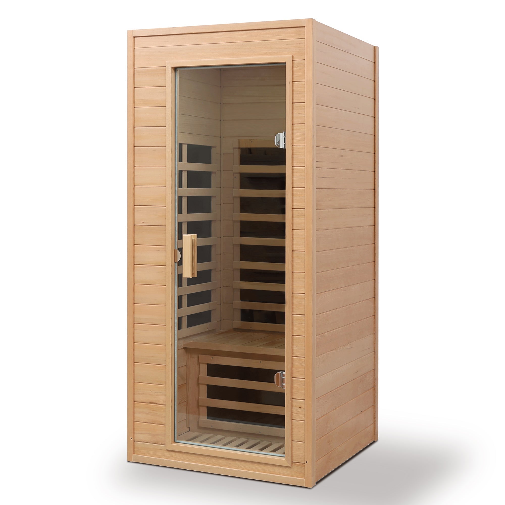 1-Person Far Infrared Sauna – Natural Hemlock with Bluetooth Audio