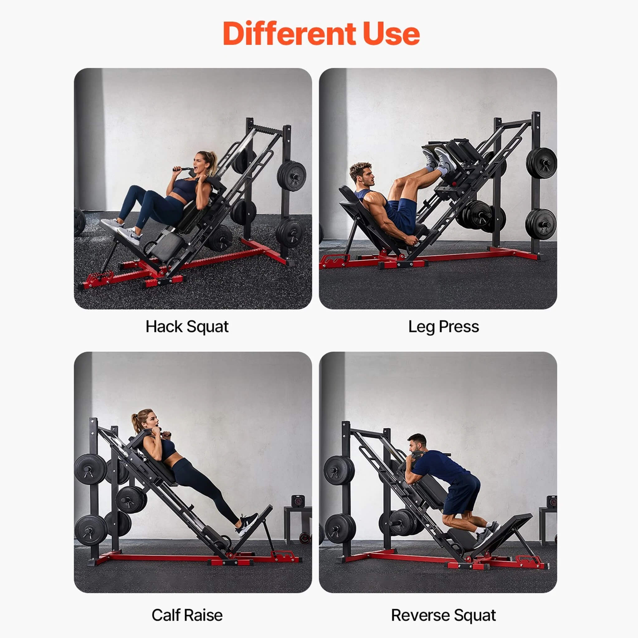 Rovix 2000 lb Adjustable Leg Press & Hack Squat Machine for Home Gym Workouts
