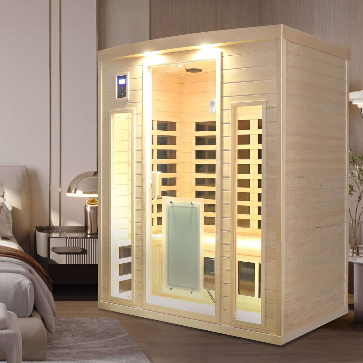 3-Person Low EMF Far Infrared Sauna – Hemlock Wood with Bluetooth Speakers