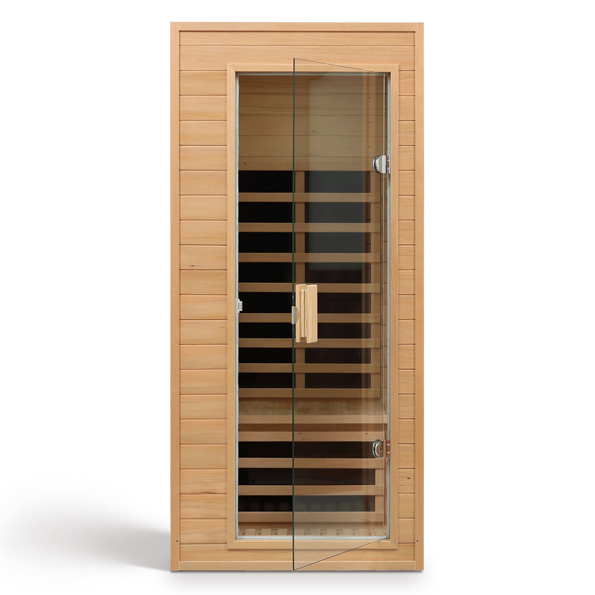1-Person Far Infrared Sauna – Natural Hemlock with Bluetooth Audio