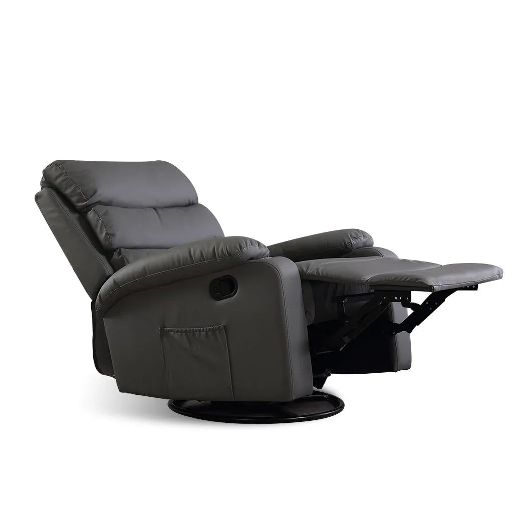 Levede Heated Massage Recliner Chair – 360° Swivel Lounge Chair with Remote & Side Tray