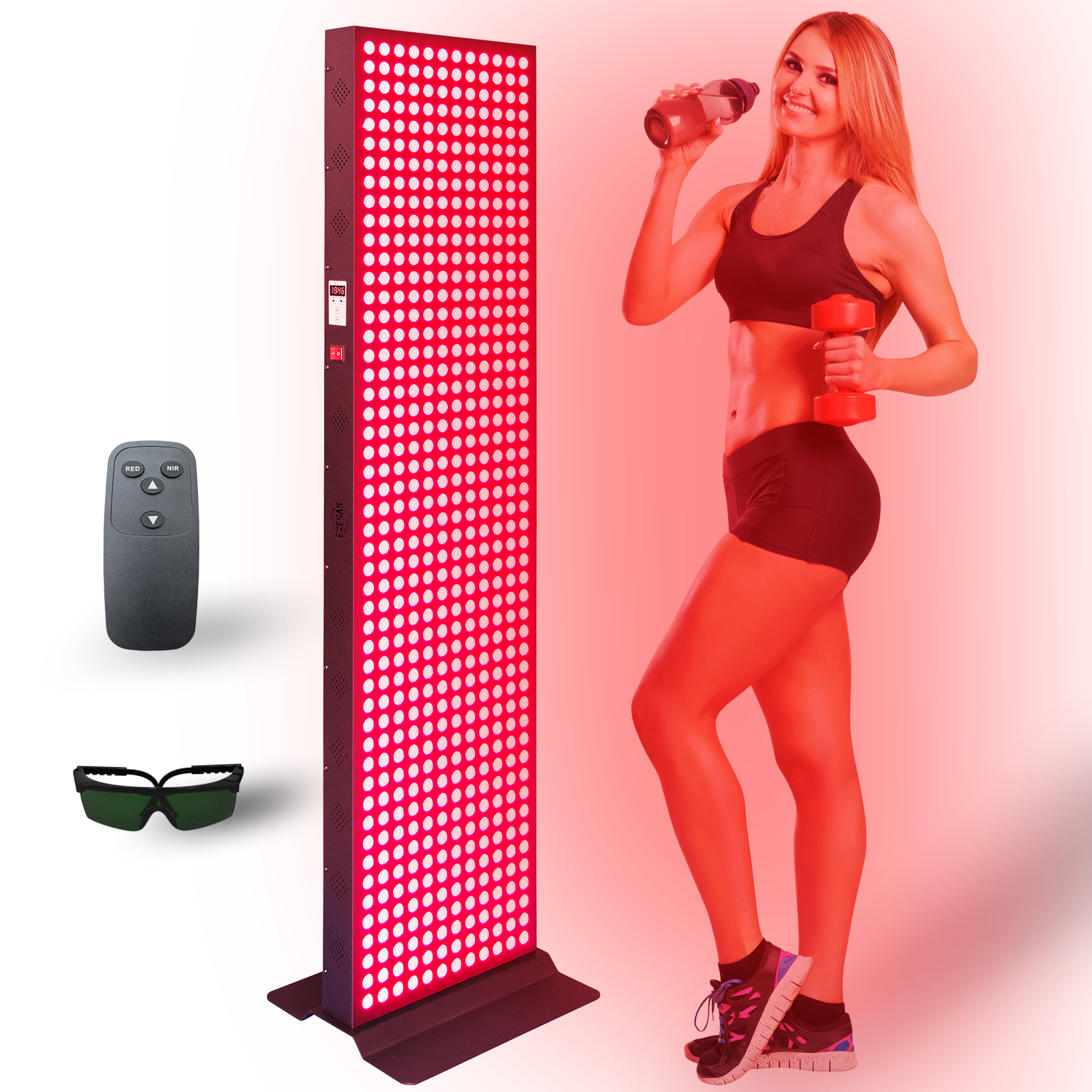 EXESAS Full Body Red Light Therapy Panel – 600 LEDs, 4 Wavelengths, 3000W