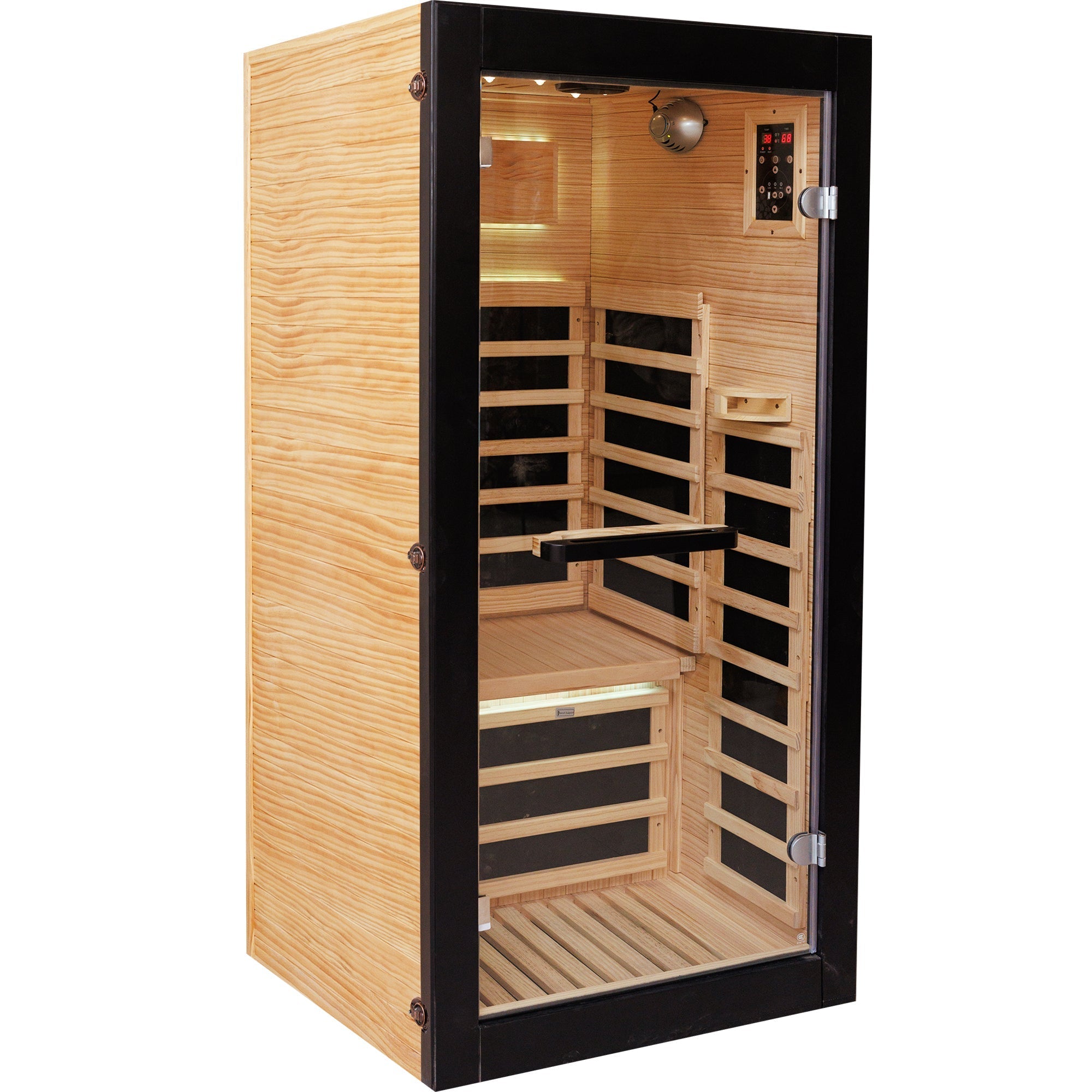 Compact 1-Person Far Infrared Sauna Cabin – Chilean Pine with Starry Sky Lighting