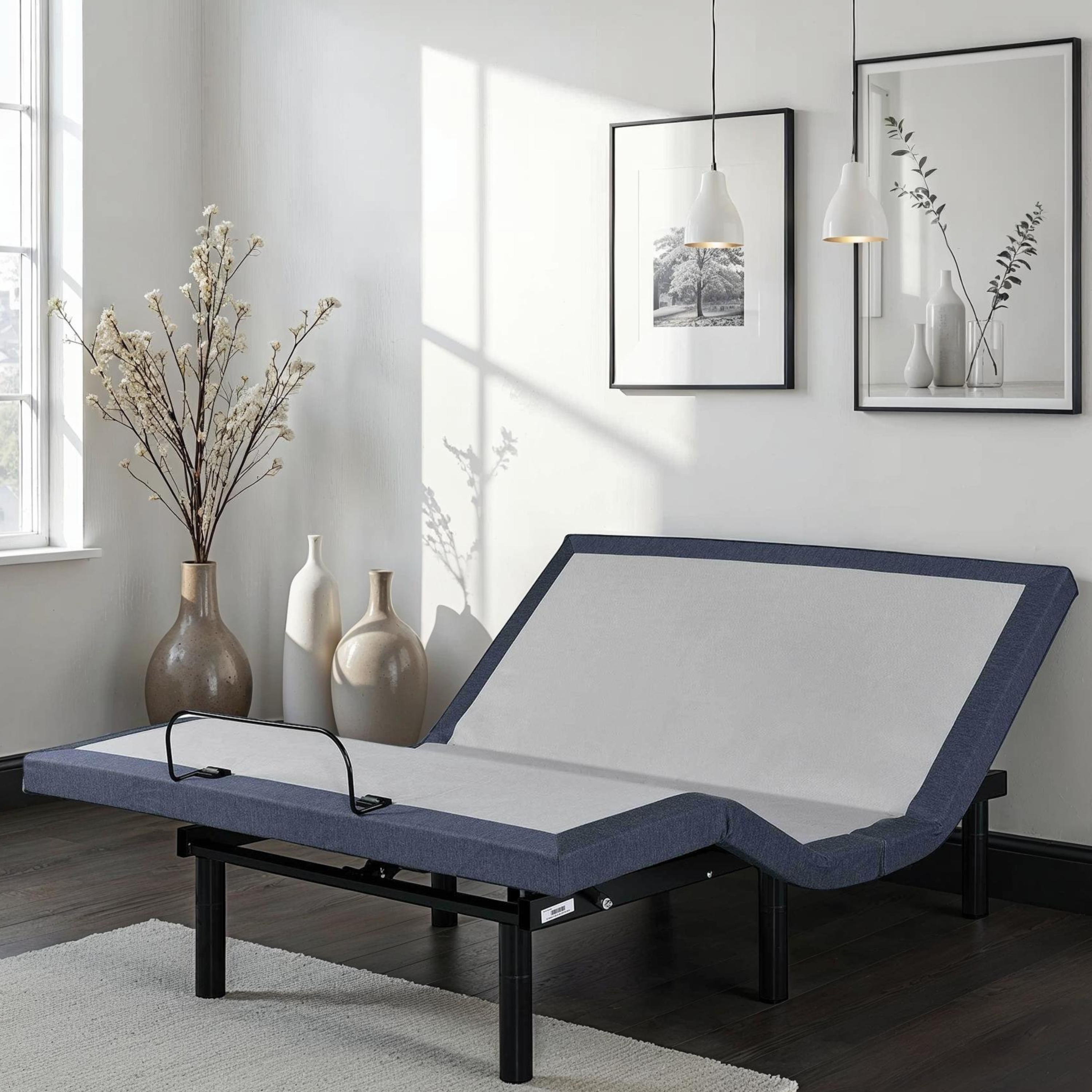 Full Adjustable Bed Base with Massage, Preset Positions & USB Charging
