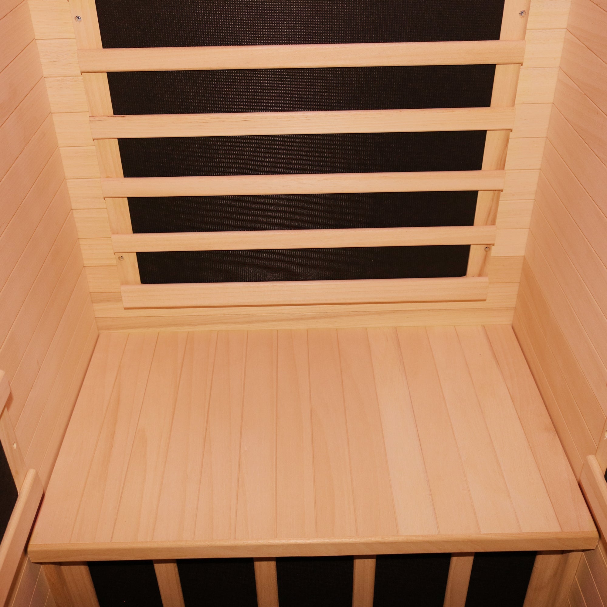 Compact 1-Person Infrared Sauna – Natural Wood with 10-Color Chromotherapy Lighting