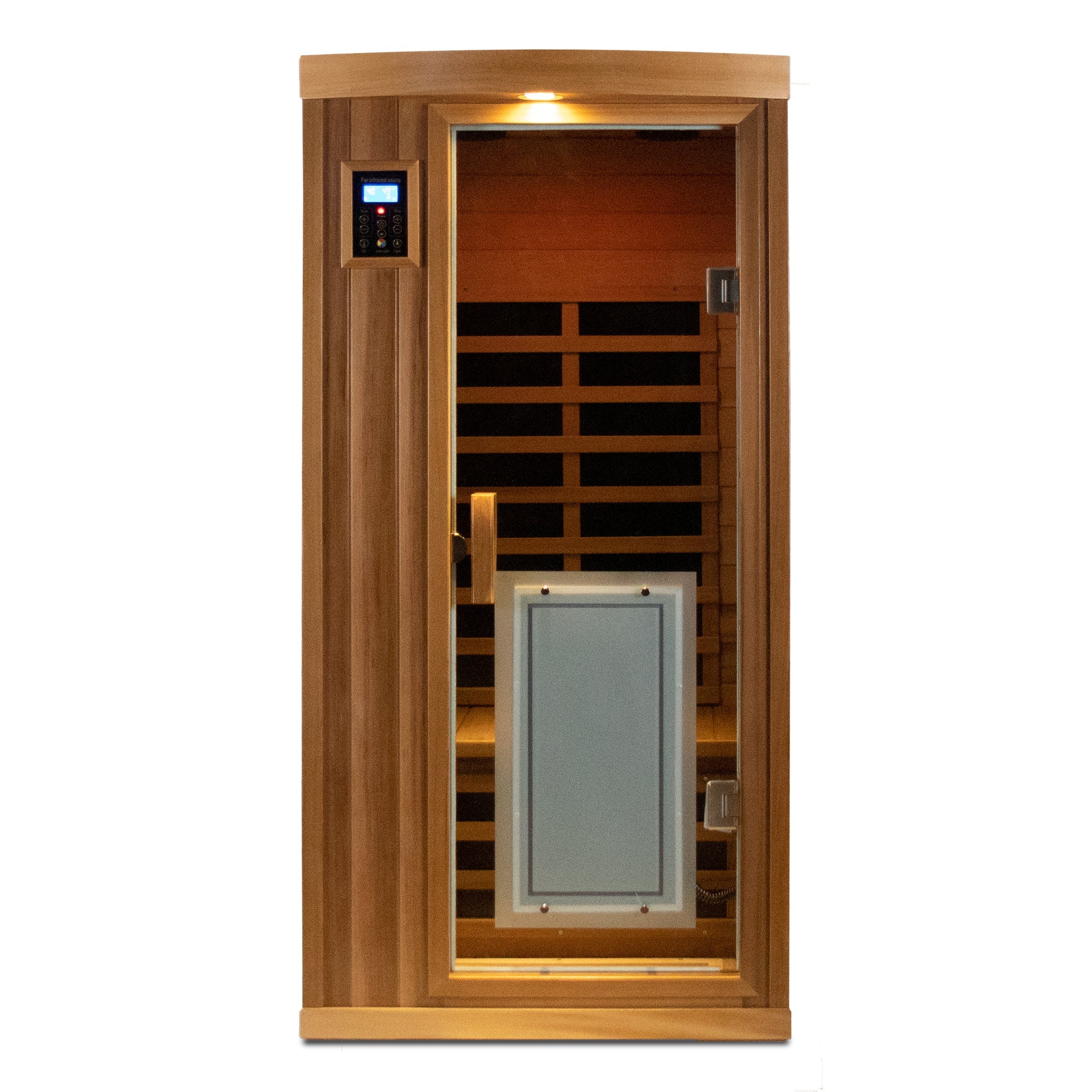Deluxe 1-Person Low EMF Far Infrared Sauna – Red Cedar with Bluetooth Audio