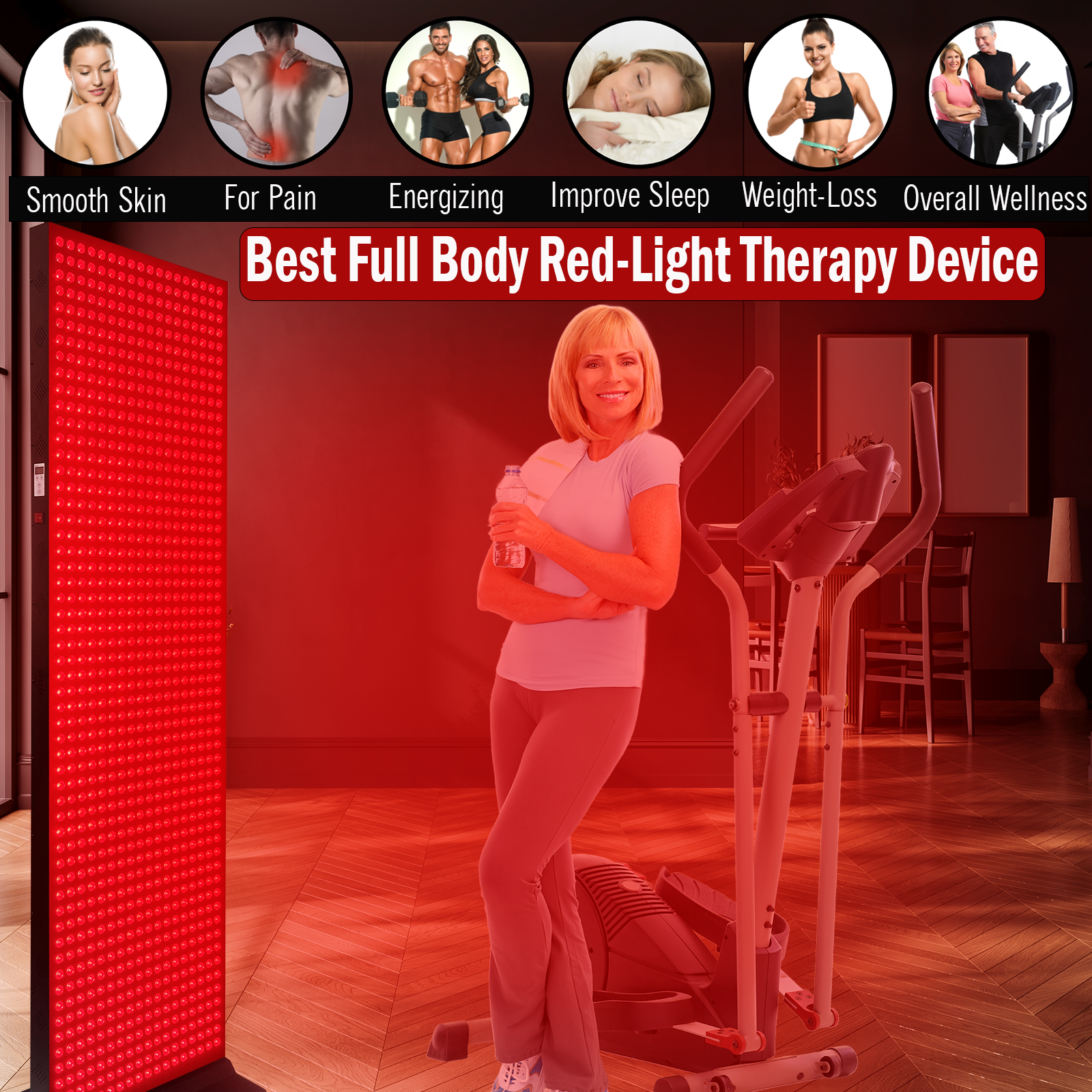 EXESAS Full Body Red Light Therapy Panel – 1008 LEDs, 4 Wavelengths, 5040W