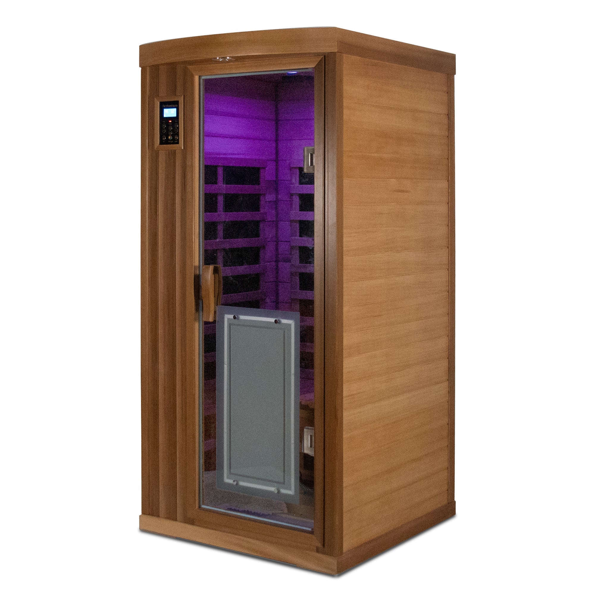 Deluxe 1-Person Low EMF Far Infrared Sauna – Red Cedar with Bluetooth Audio