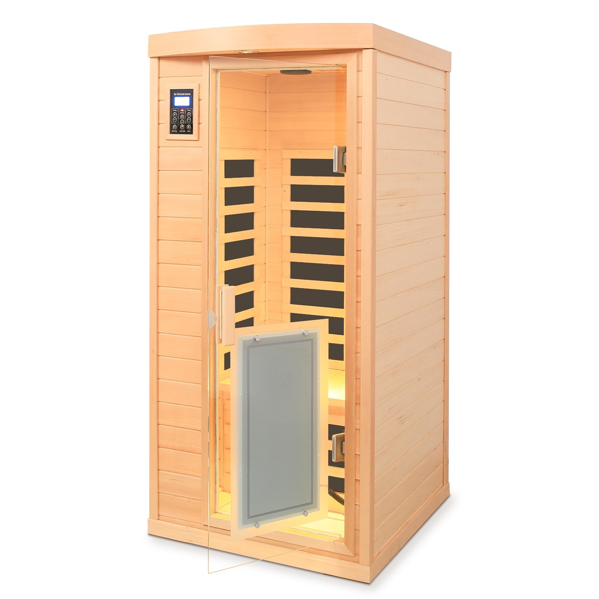 1-Person Low EMF Far Infrared Sauna – Hemlock Wood with Bluetooth Audio